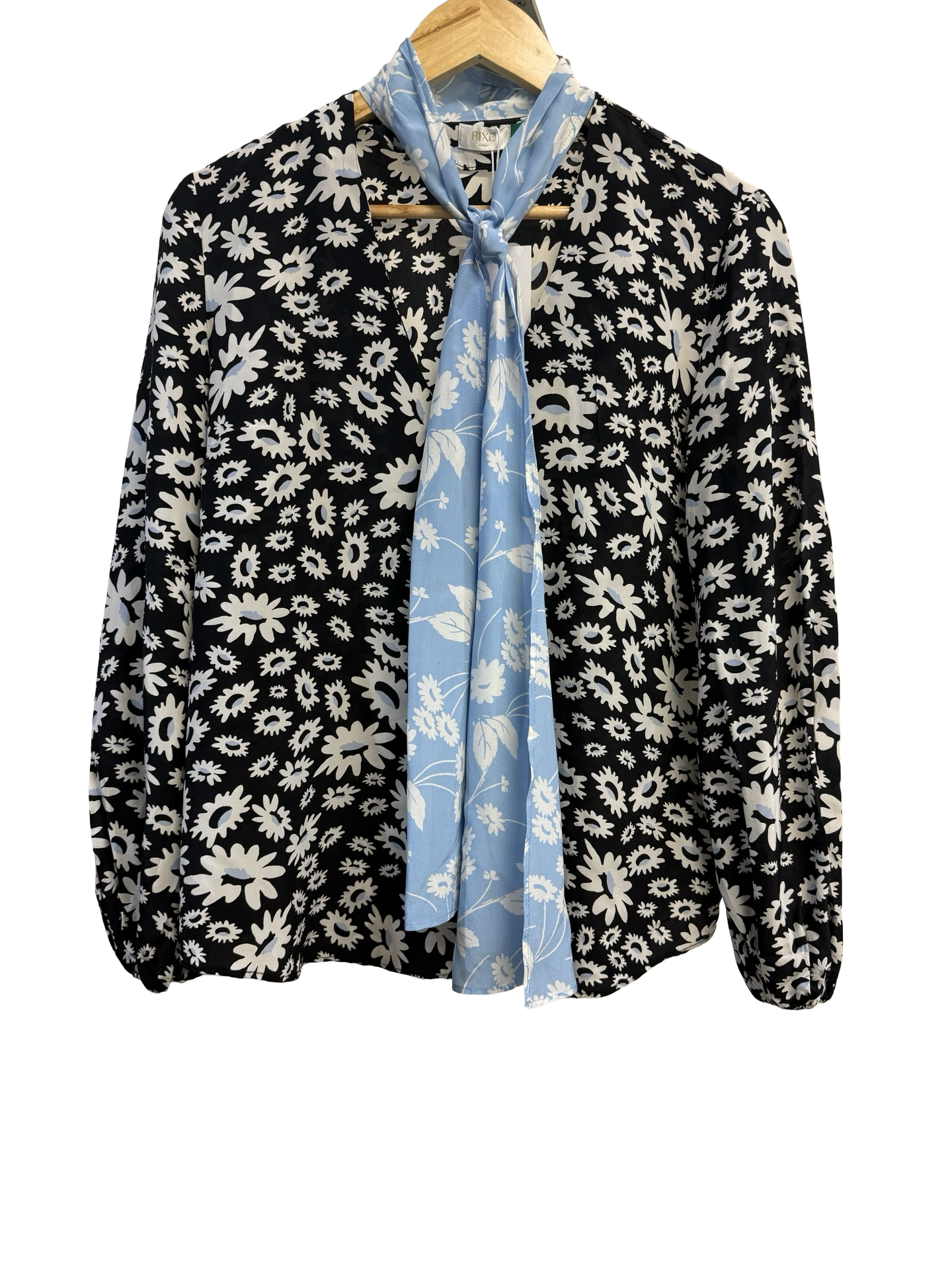 Rixo Black/Blue/White Blouse M