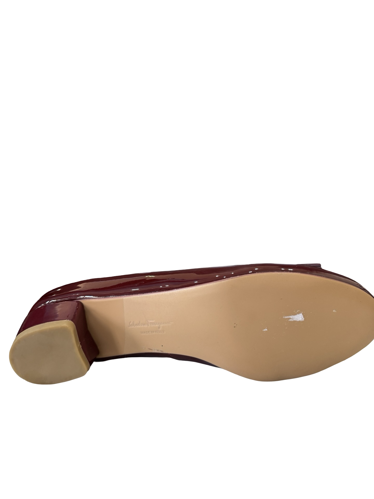 Ferragamo Maroon Patent Pump 40 WDB