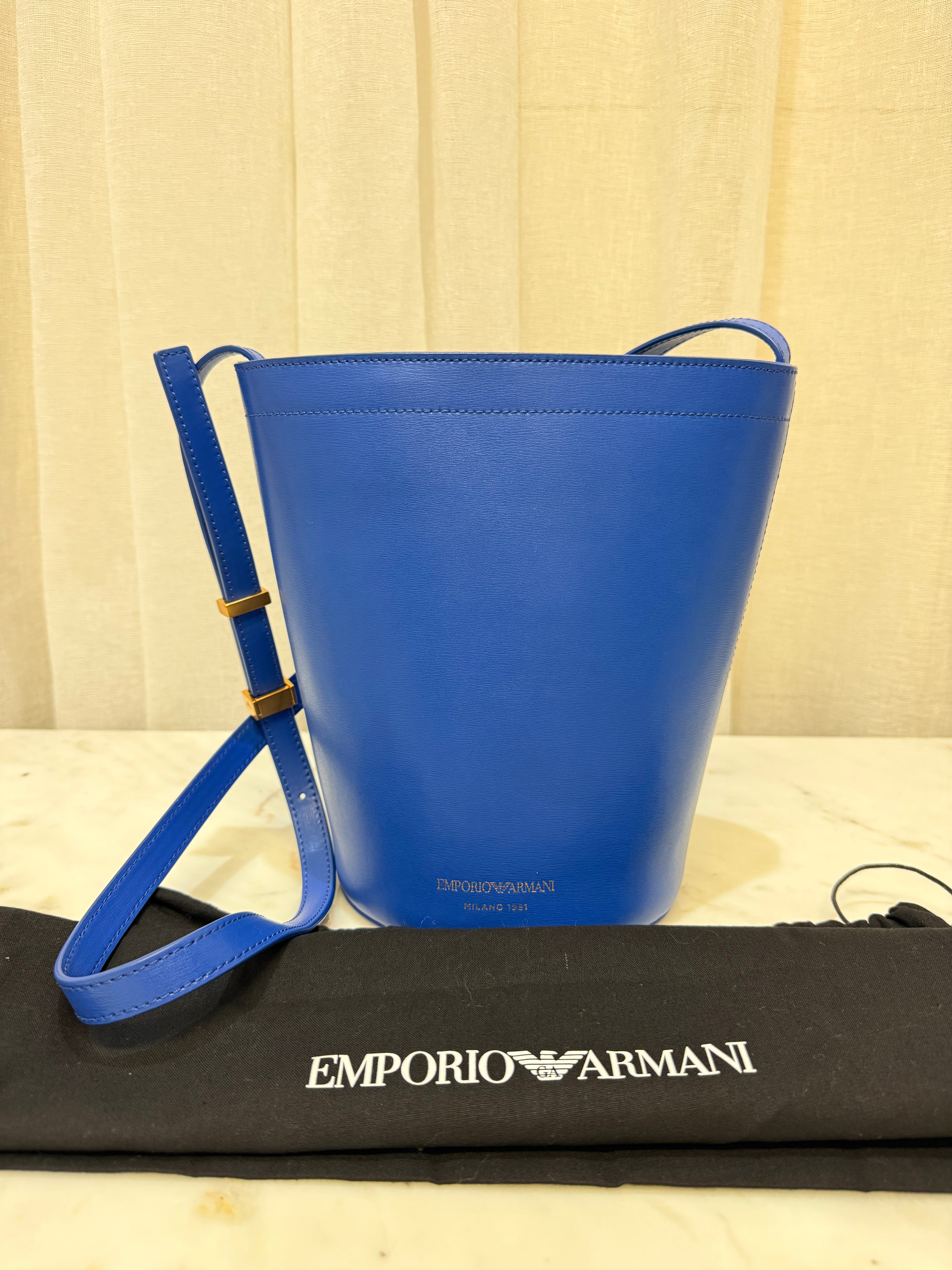 Emporio Armani 1981 Blue Bucket Crossbody bag