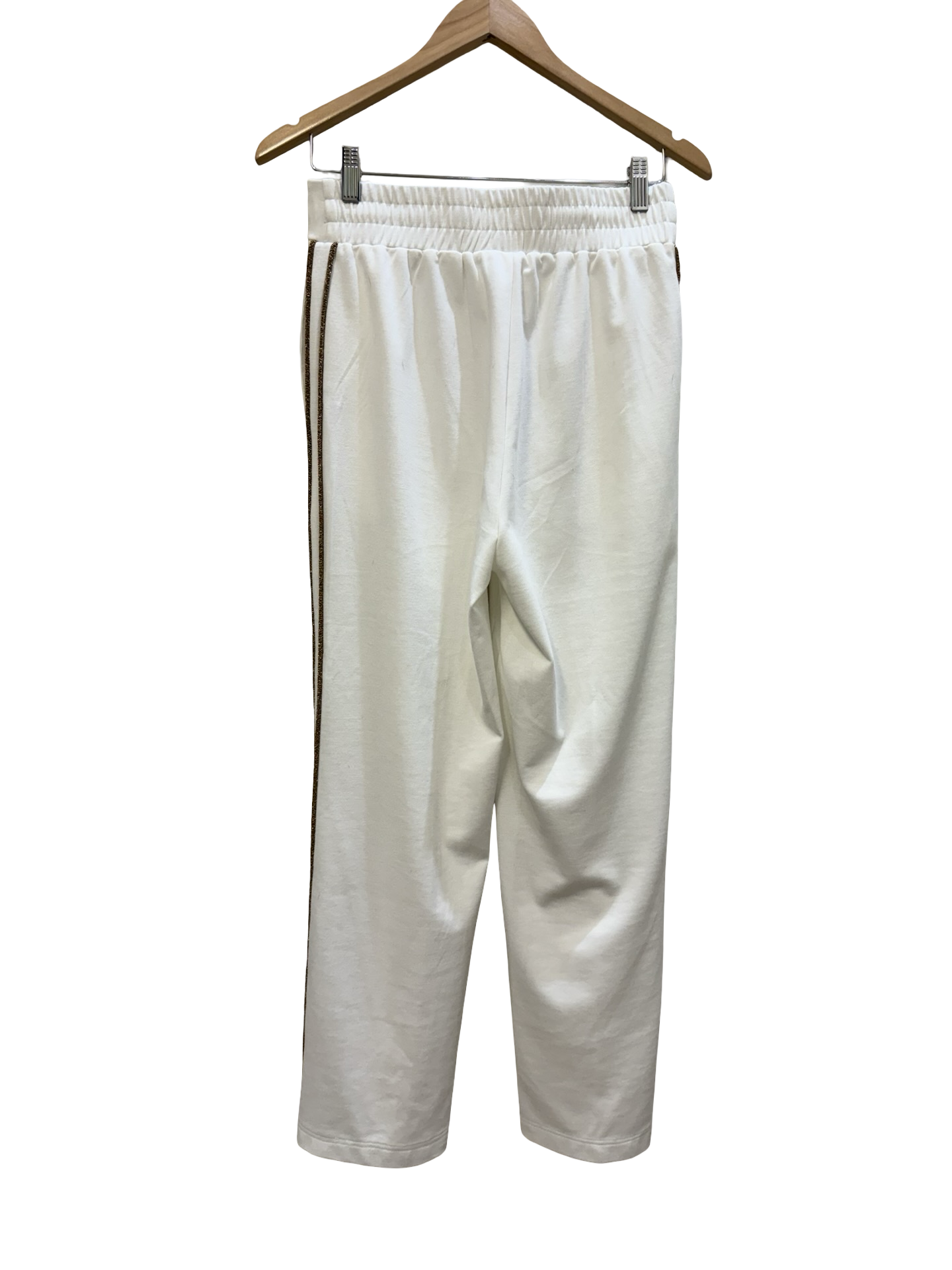 An'ge White Gold Stripe Pant M