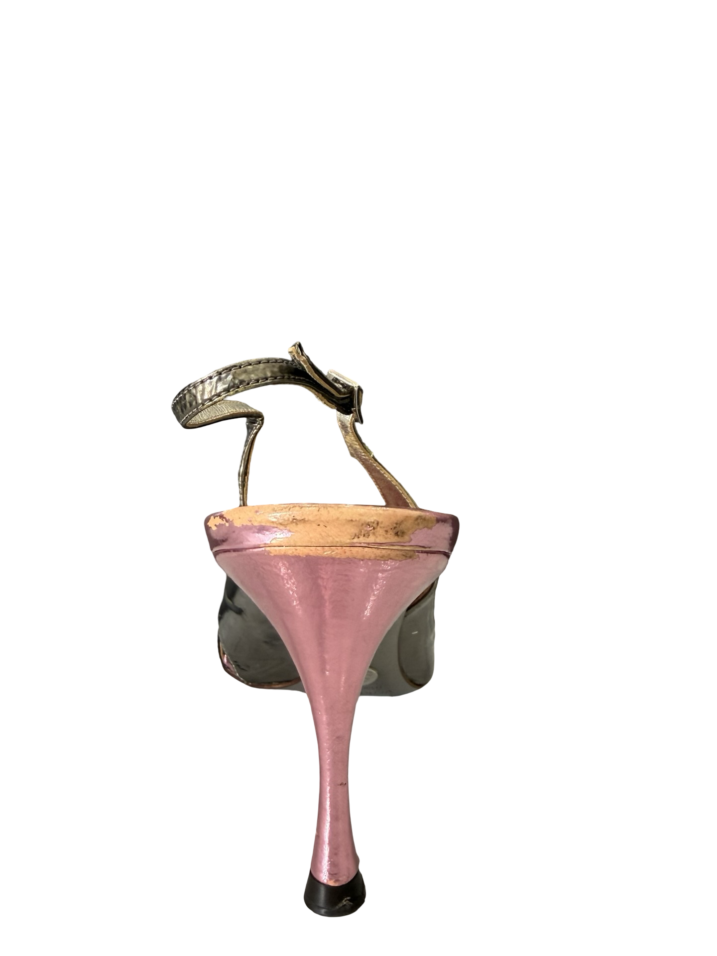 Dolce & Gabbana Silver & Pink Slingbacks 38 WB