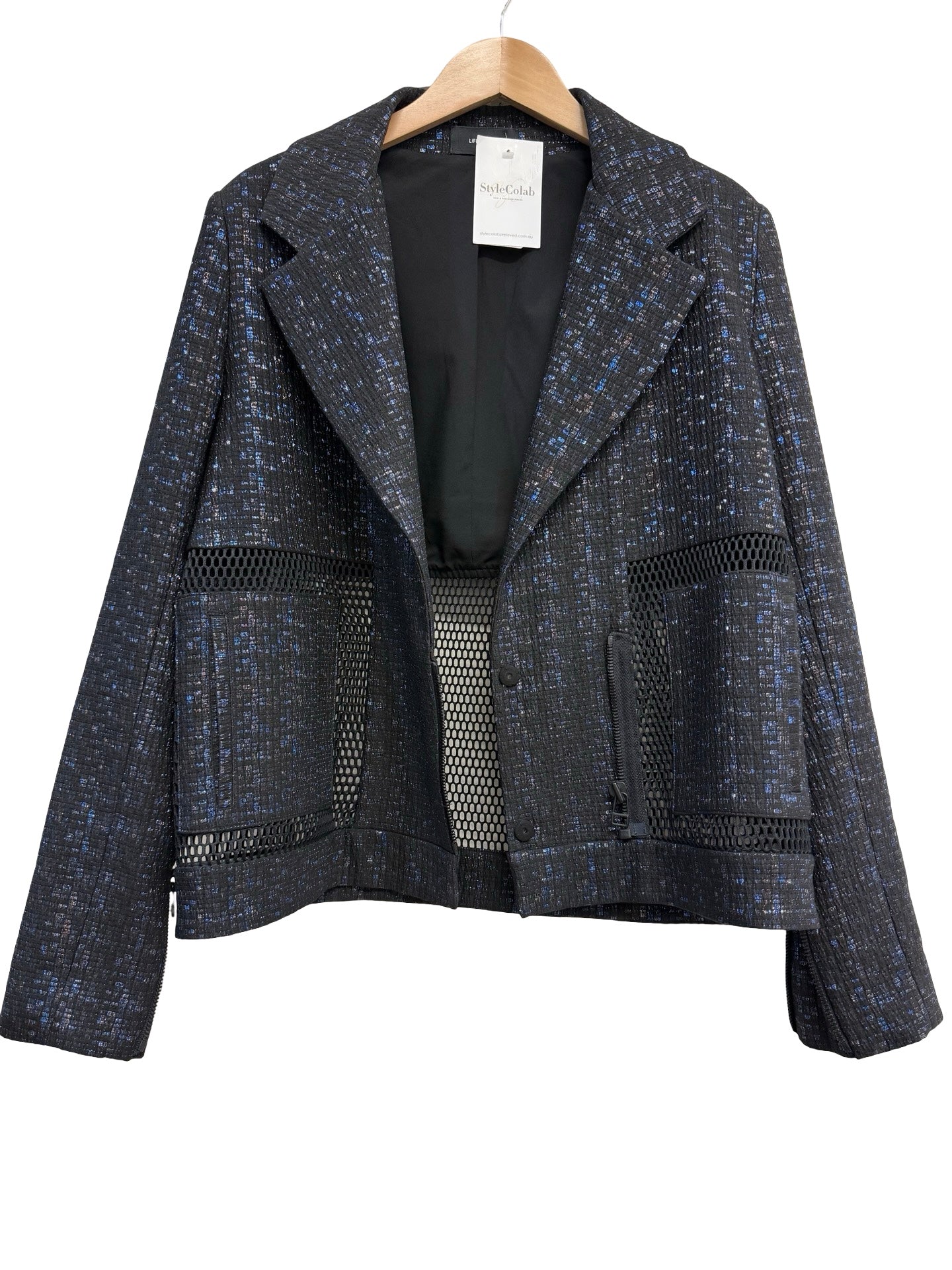 Life with Bird Blue/ Black Blazer 2