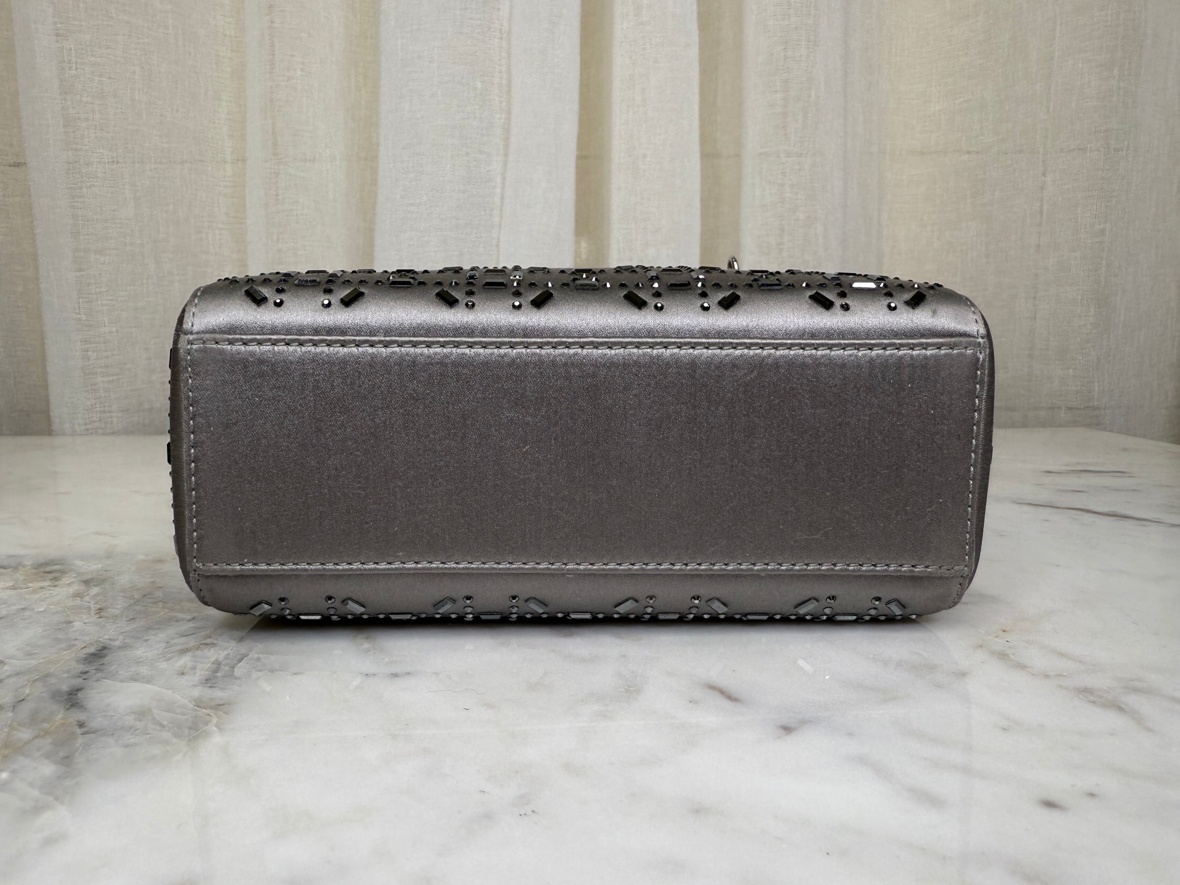Dior Grey Mini Lady Dior Bag