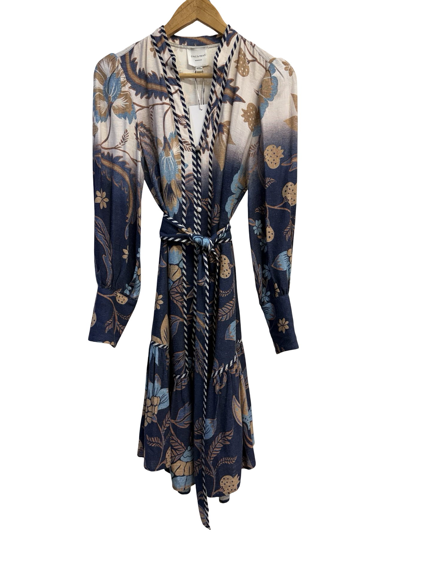OnceWas Bllue Linen Dress 0