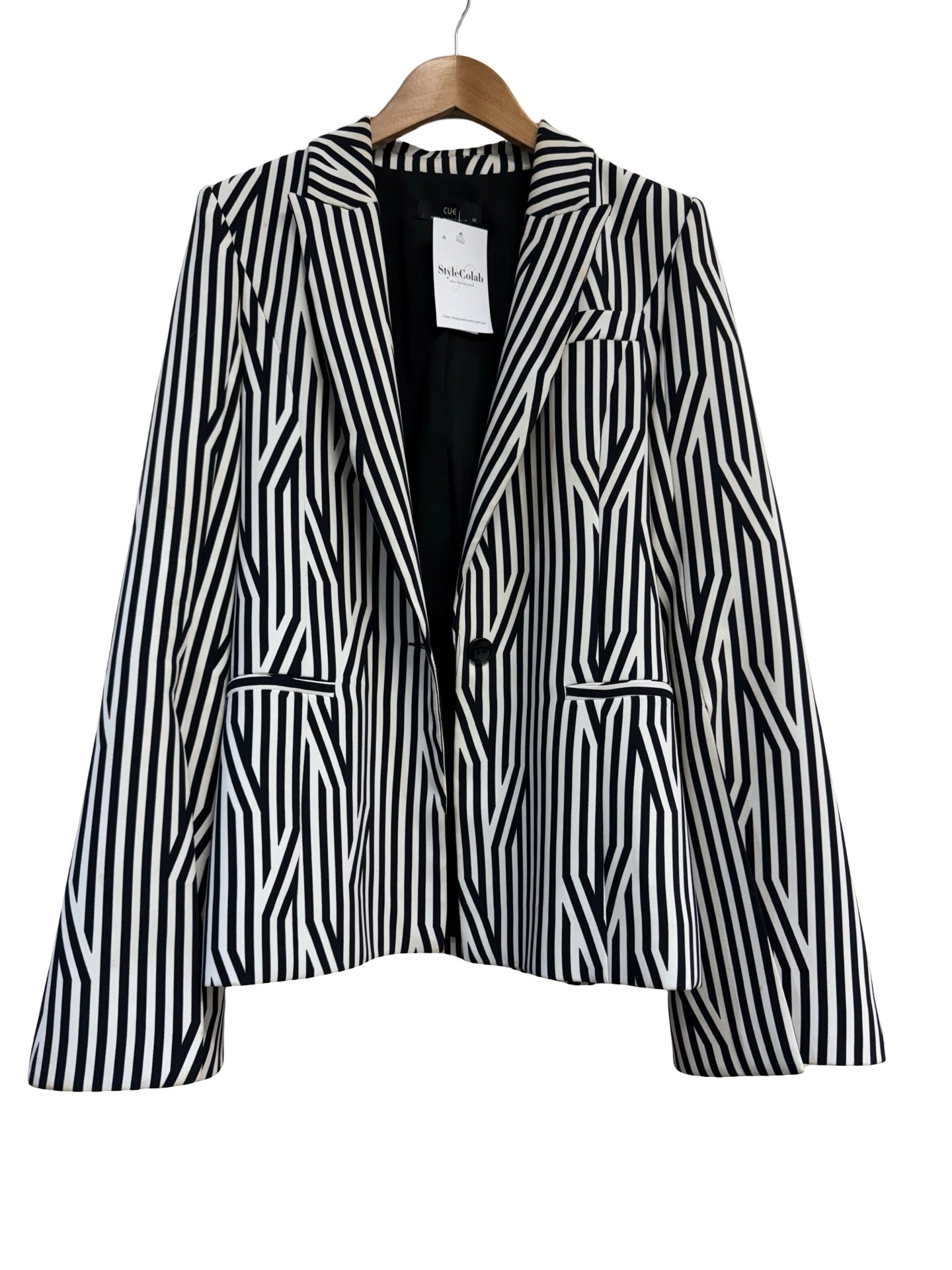 Cue Black/ White Stripe Blazer 12