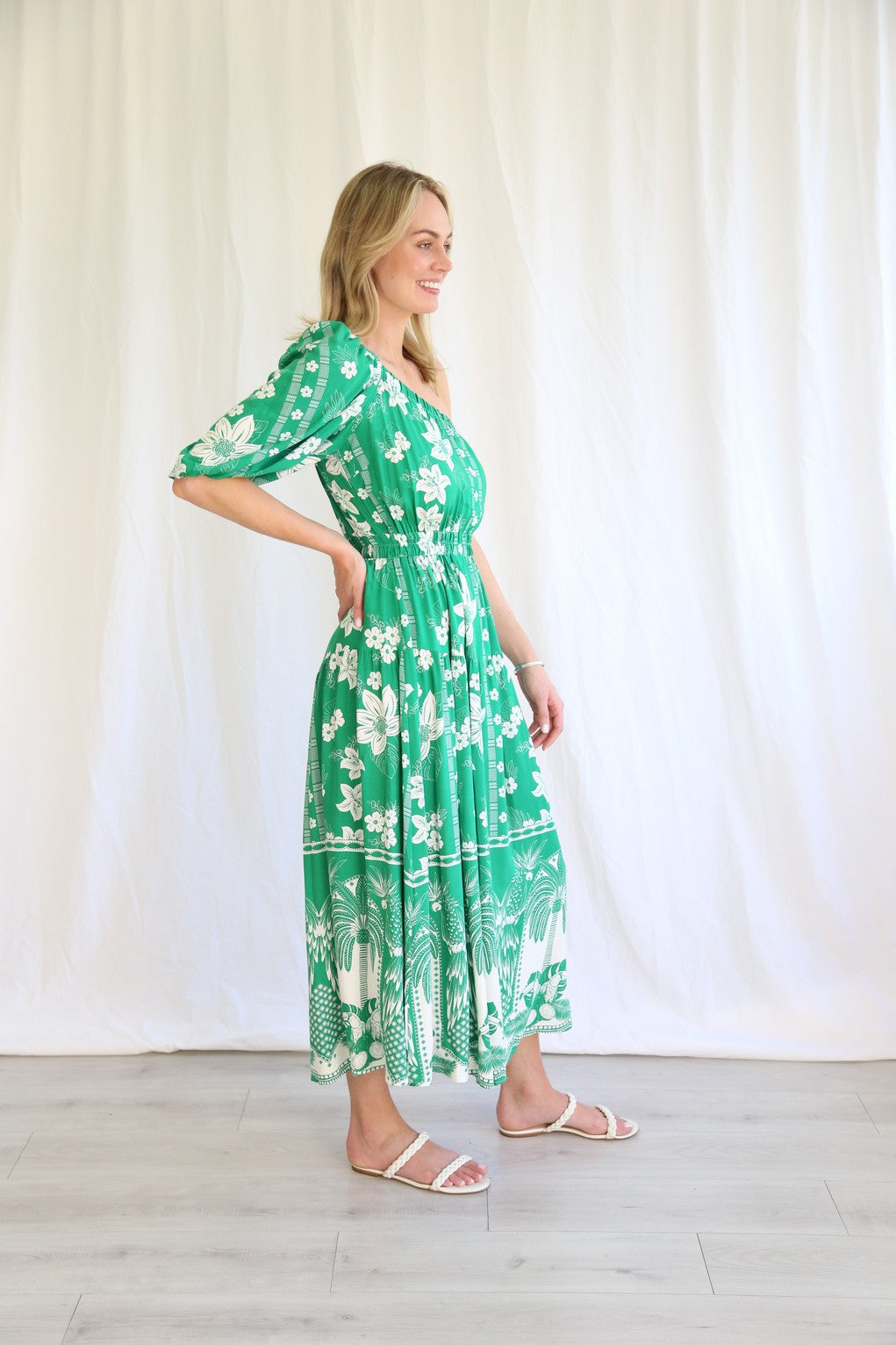 Tropic Green One Shoulder Dress
