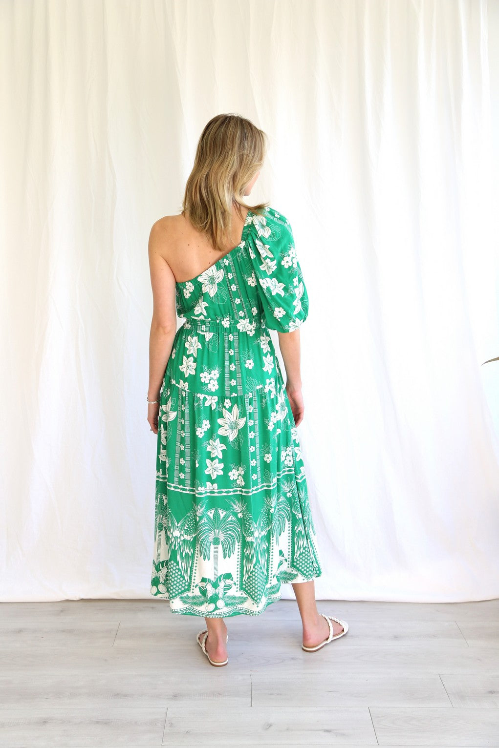 Tropic Green One Shoulder Dress