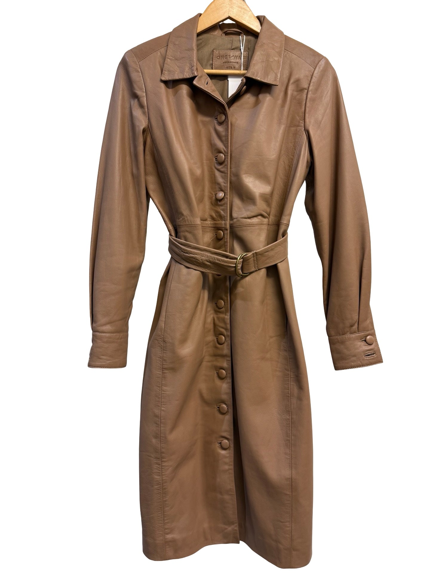 Once Was Leather Long Tan Dress/Jacket 0