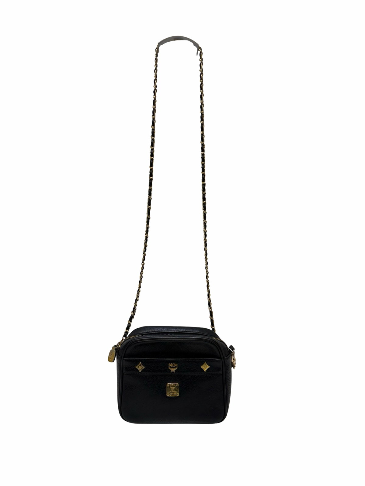 Black MCM Pebbled Leather Camera Bag