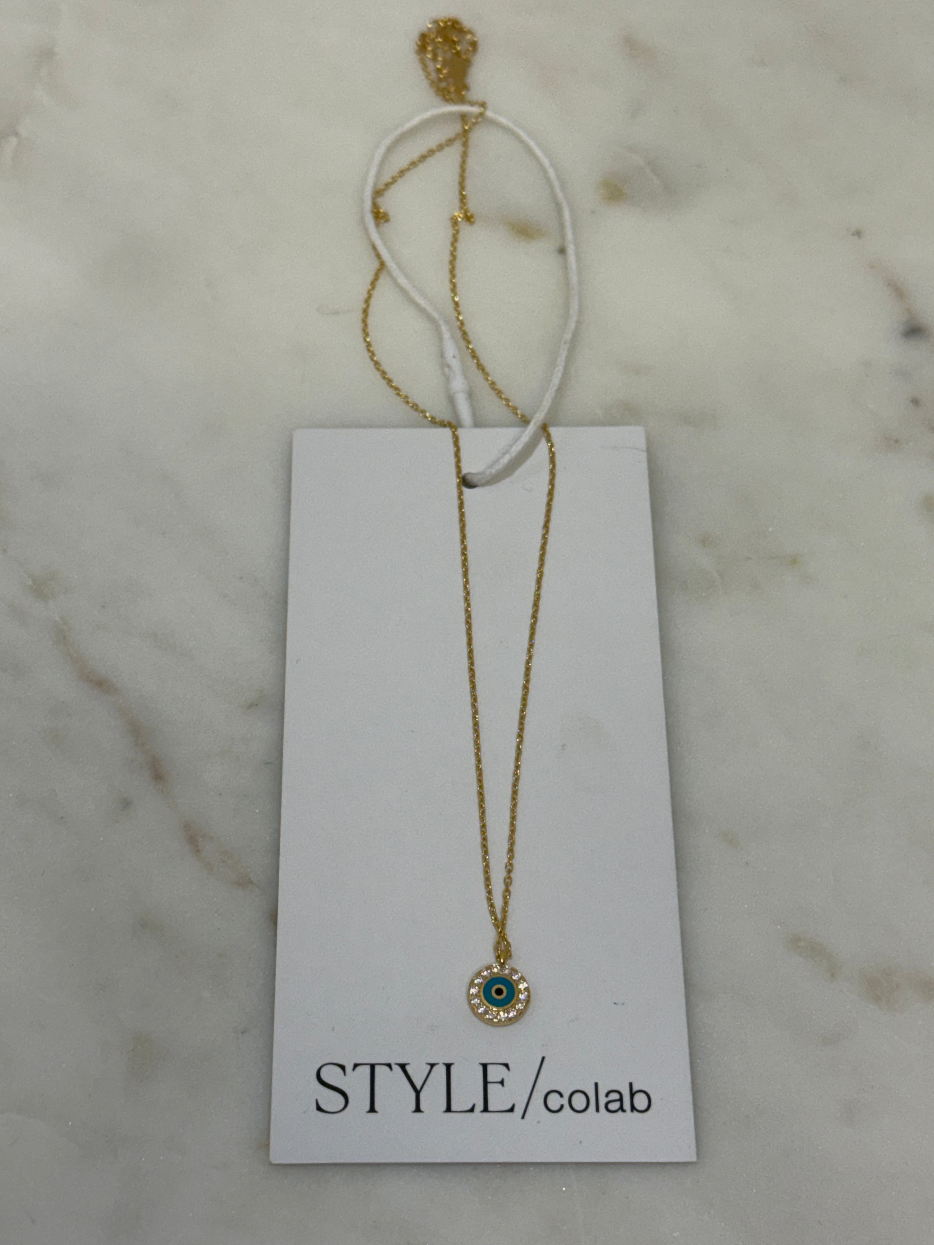 Kurshuni Nazar Evil Eye Necklace 24k Gold Plated