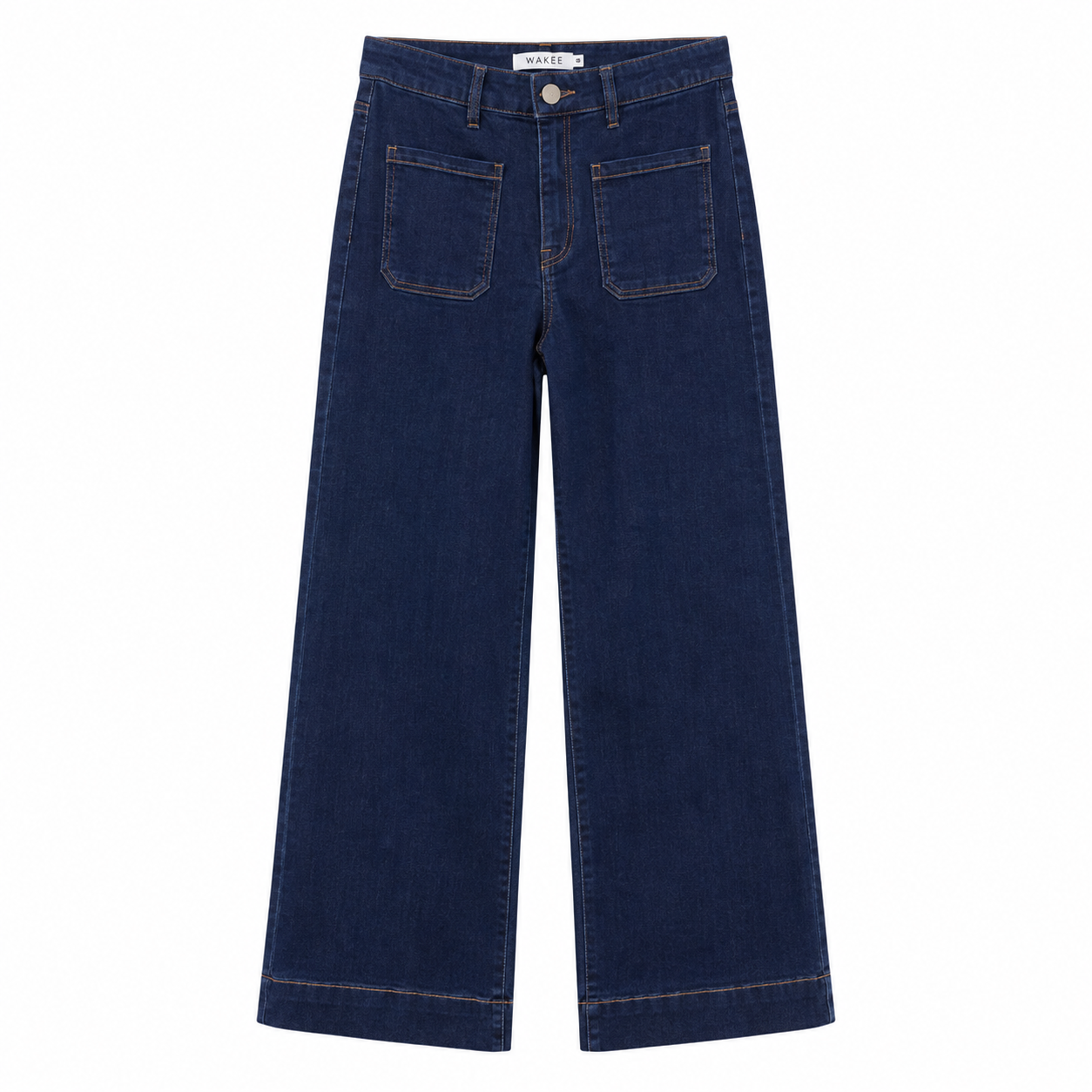 Wakee Dark Blue Wide Leg Jeans Size 8 - front