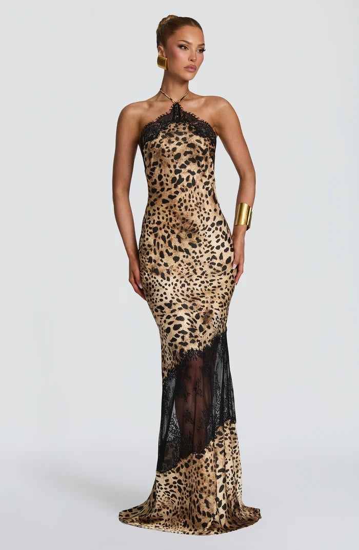 Baby Boo Leopard Print Maxi Dress XS