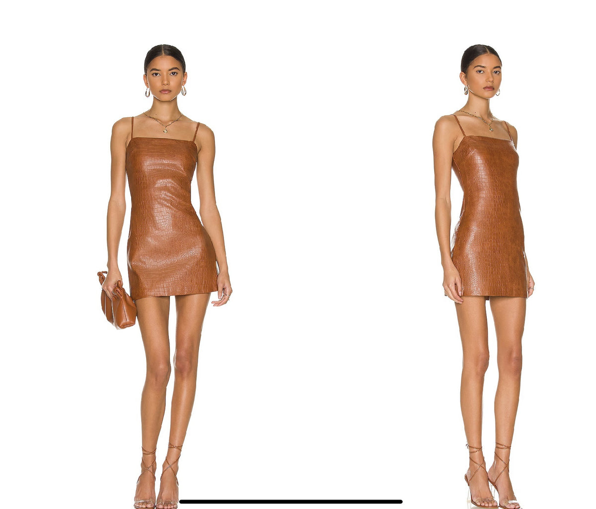 Bardot Tan Croc Mini Dress 10