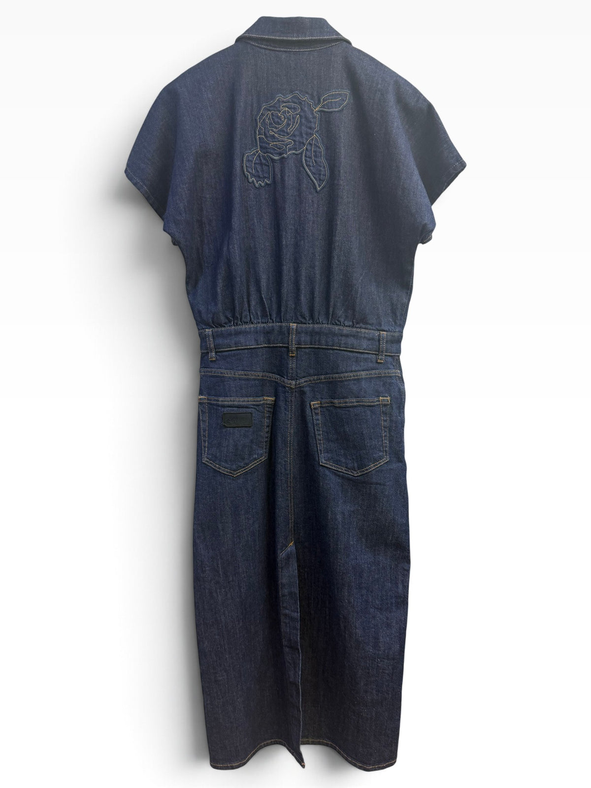 Ganni Denim Rise Stitch Midi Dress 38