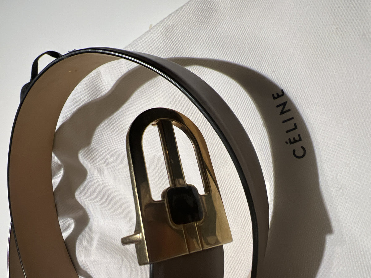 Celine Paris Olive Belt S WDB