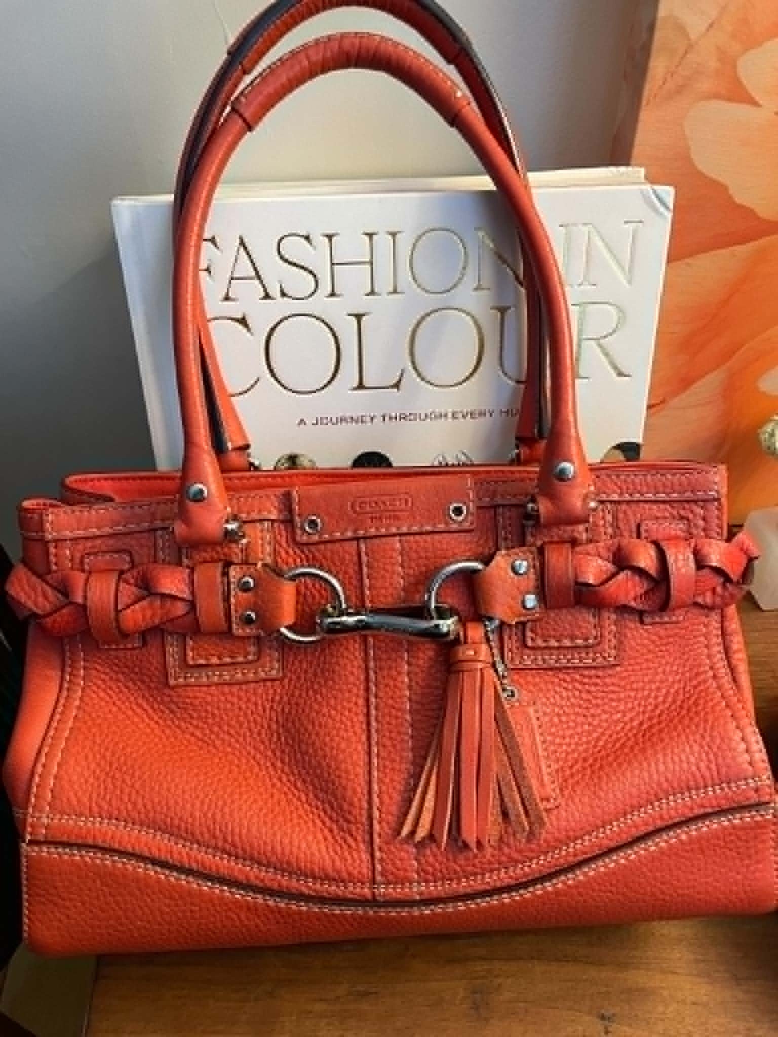 Coach Hamptons Vintage Leather Satchel Bag (Style F13084).