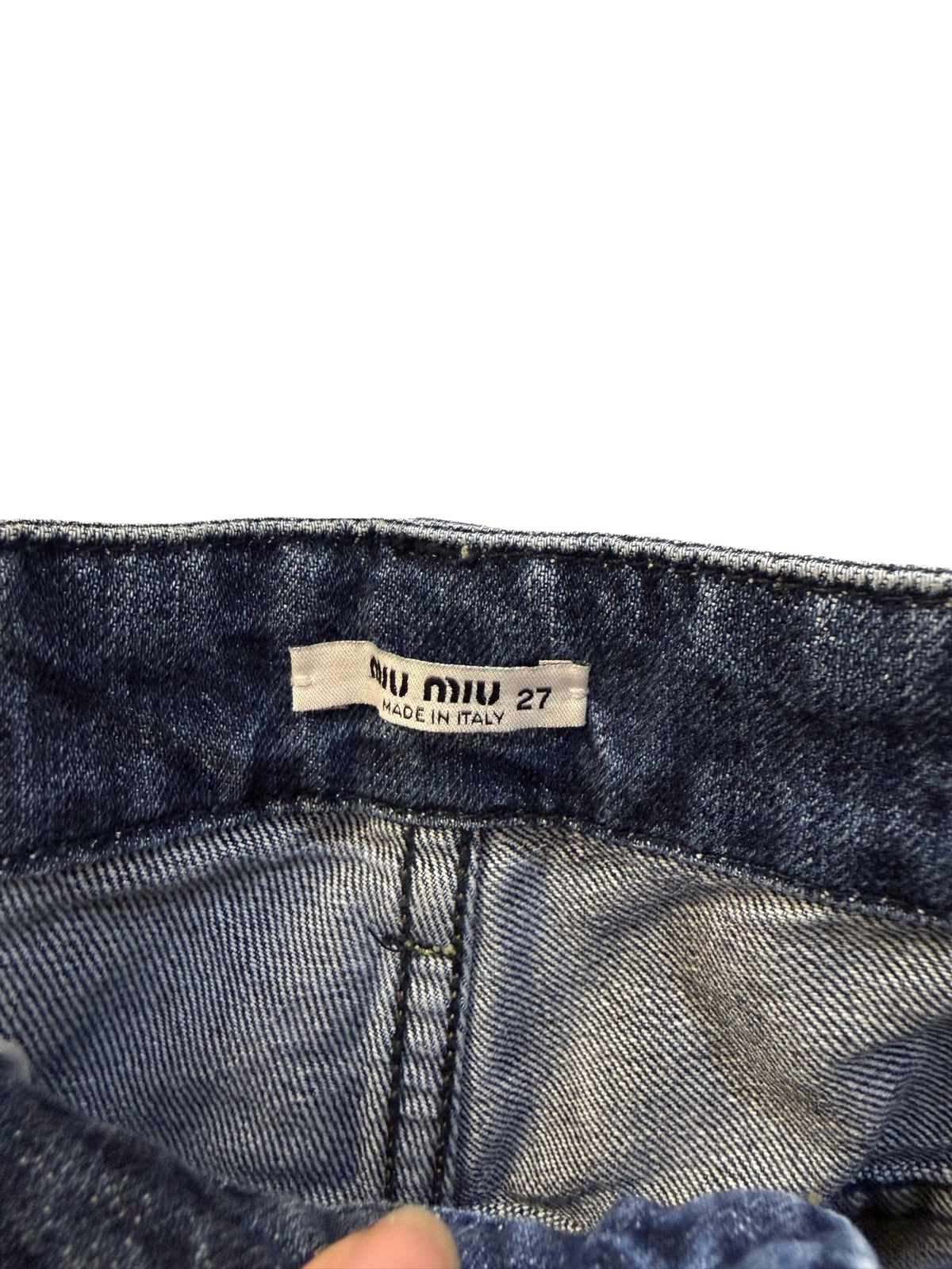 Miu Miu Blue Embellished Jeans 27