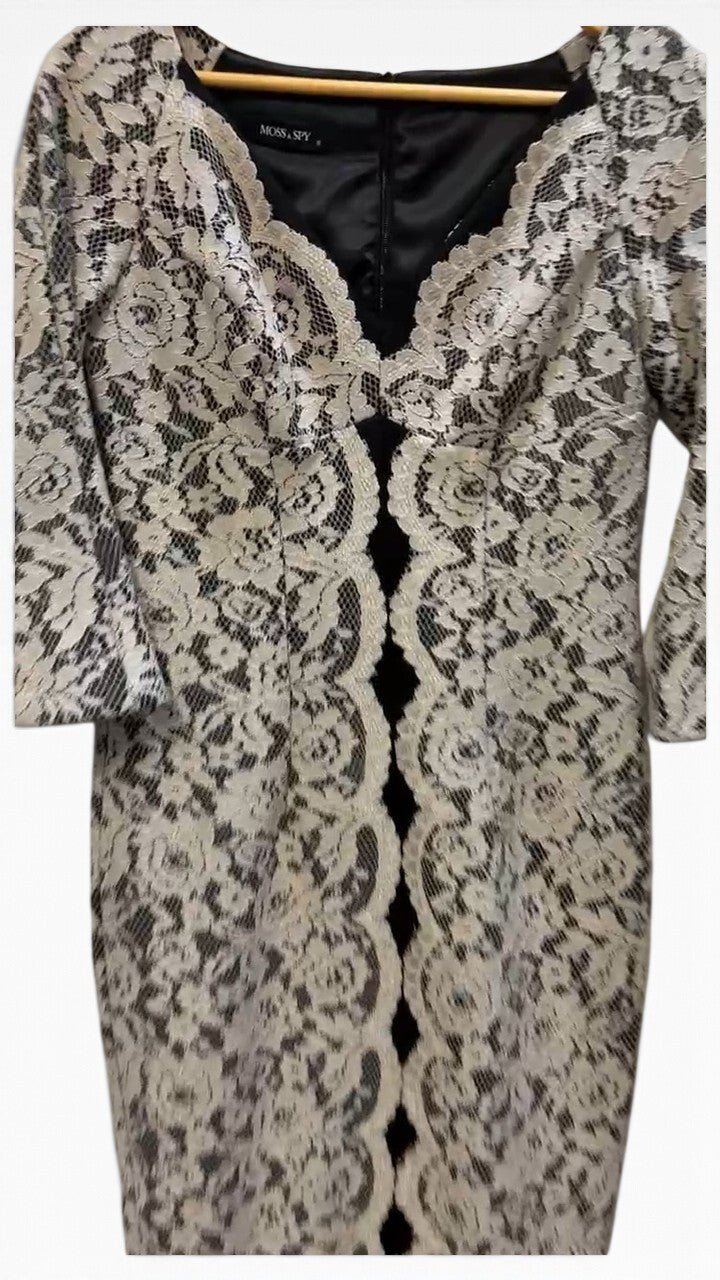 Moss & Spy Beige Black Dress 10 – preloved at STYLE/colab (photo 2 of 5)