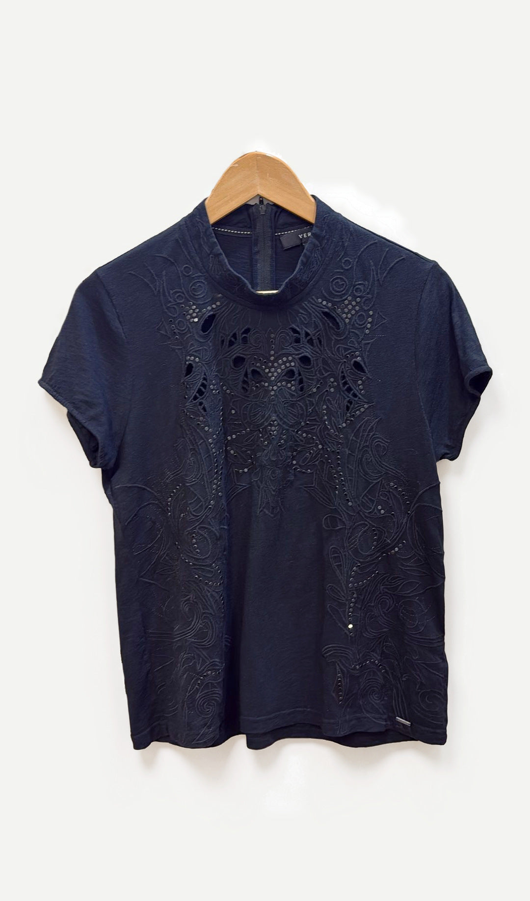 Verge Black Cut Out T-Shirt L