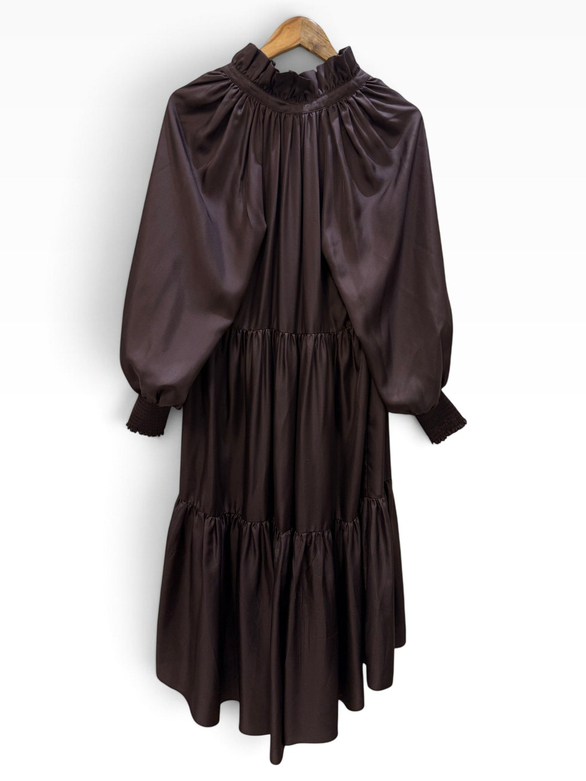 Husk Chocolate Tiered Dress 8