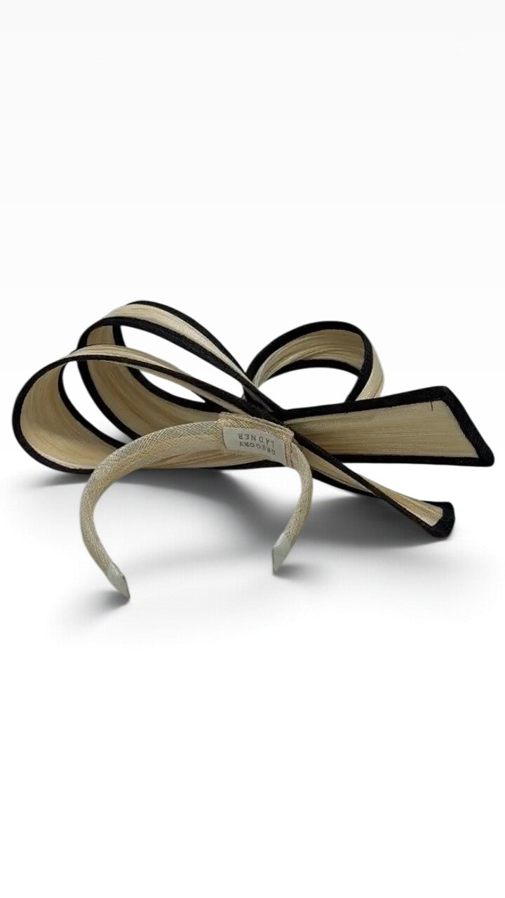 Gregory Ladner Black Beige Headband O/S