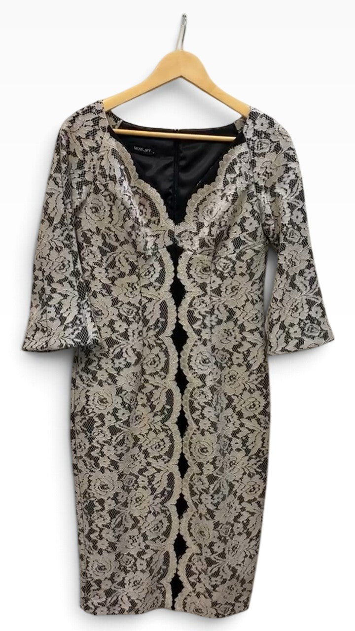 Moss & Spy Beige Black Dress 10 – preloved at STYLE/colab (photo 1 of 5)