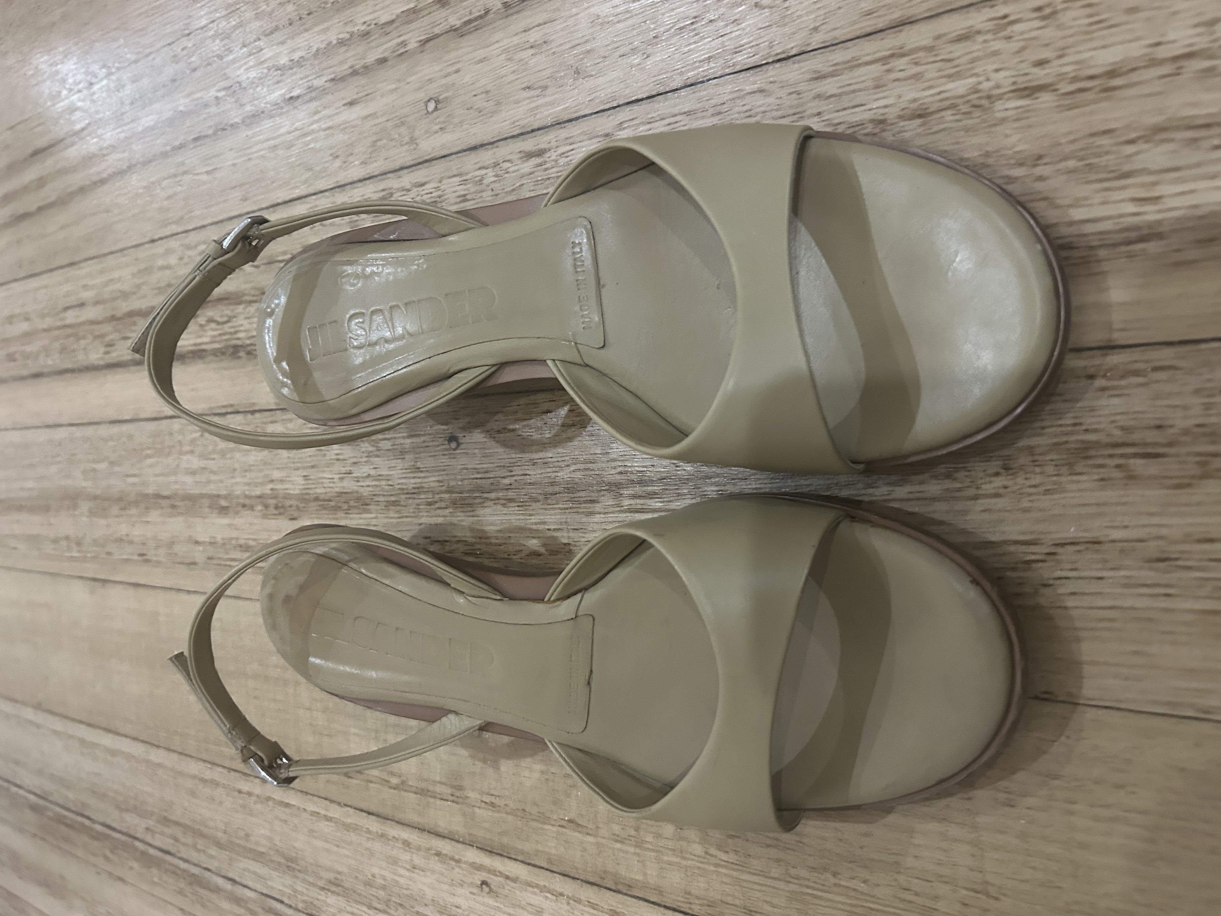 Jil Sander Beige Slingback Sandals 38