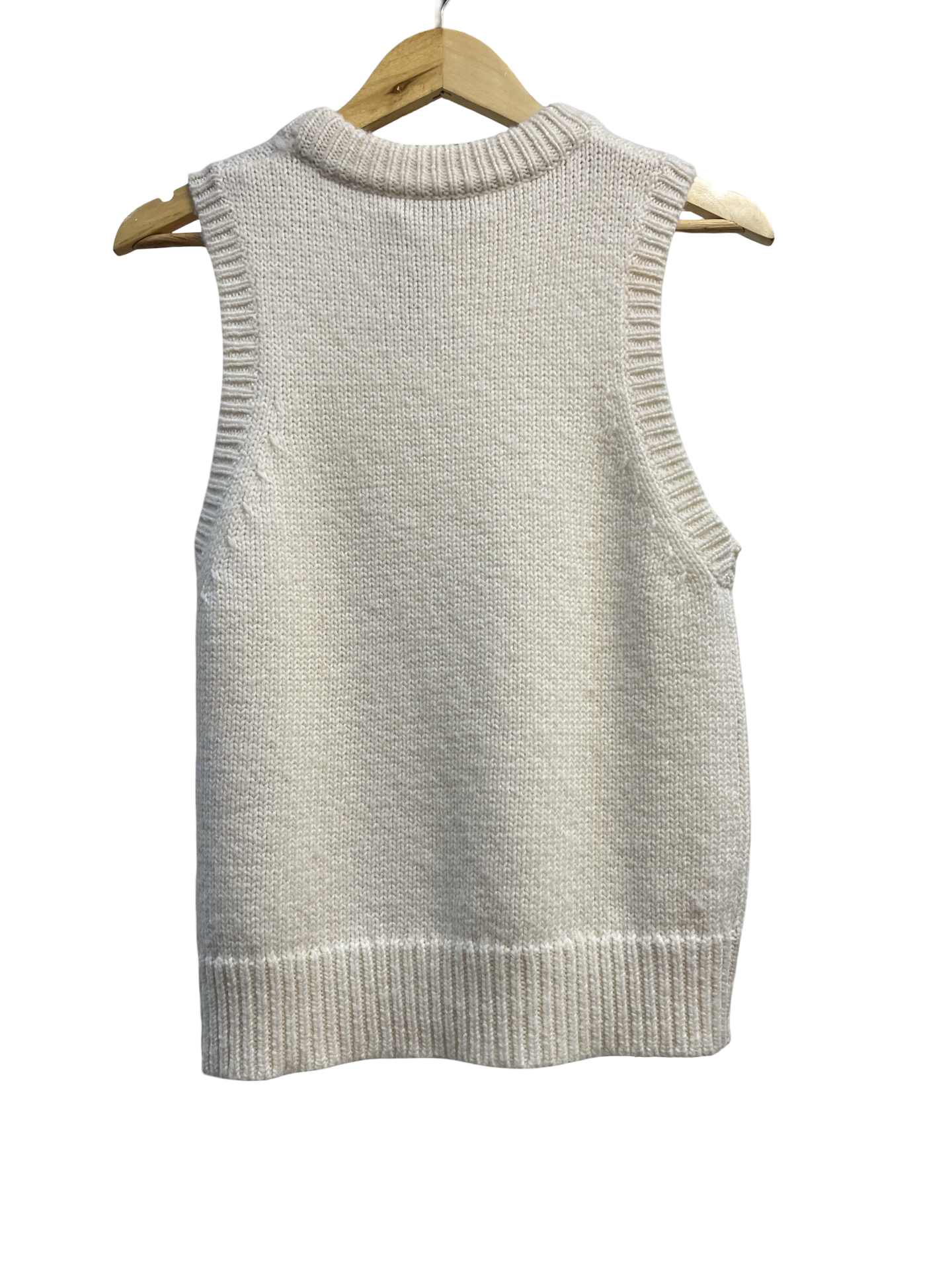 Lee Mathews White Wool Vest S