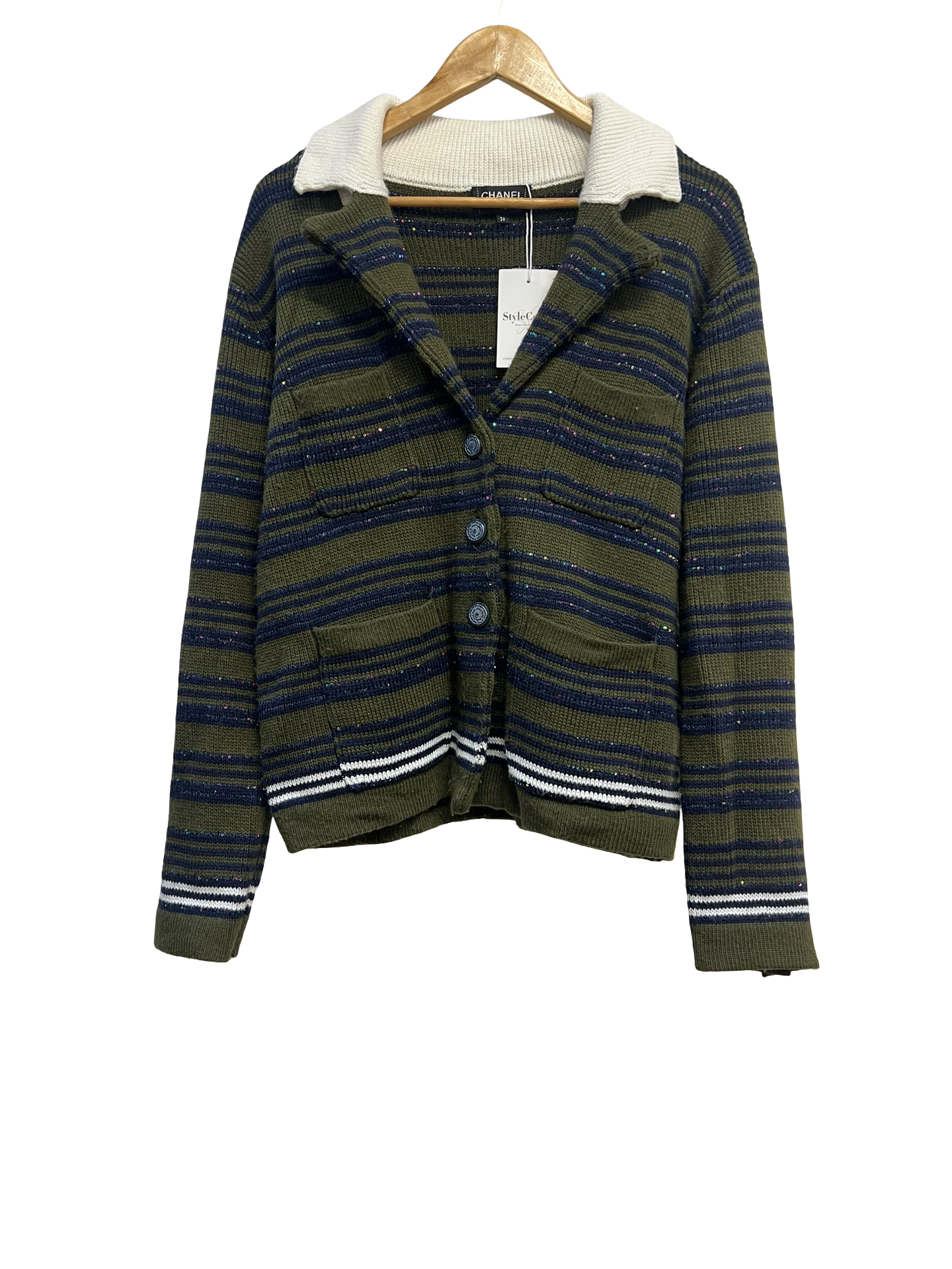 Chanel Green/ Navy Jumper 36