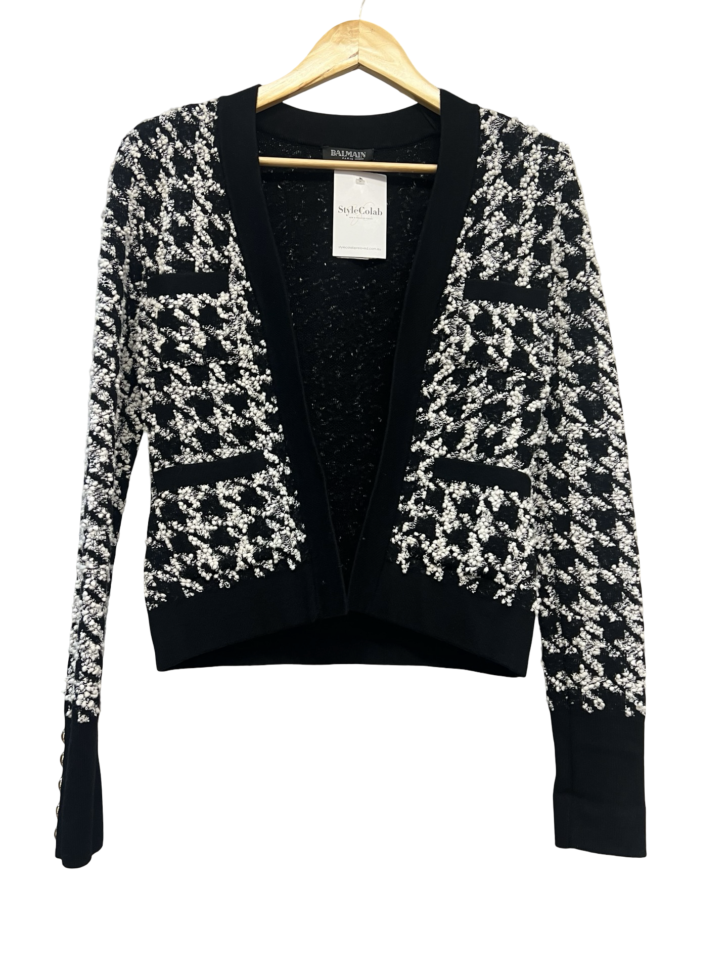 Balmain Black/ White Knit Jacket 36
