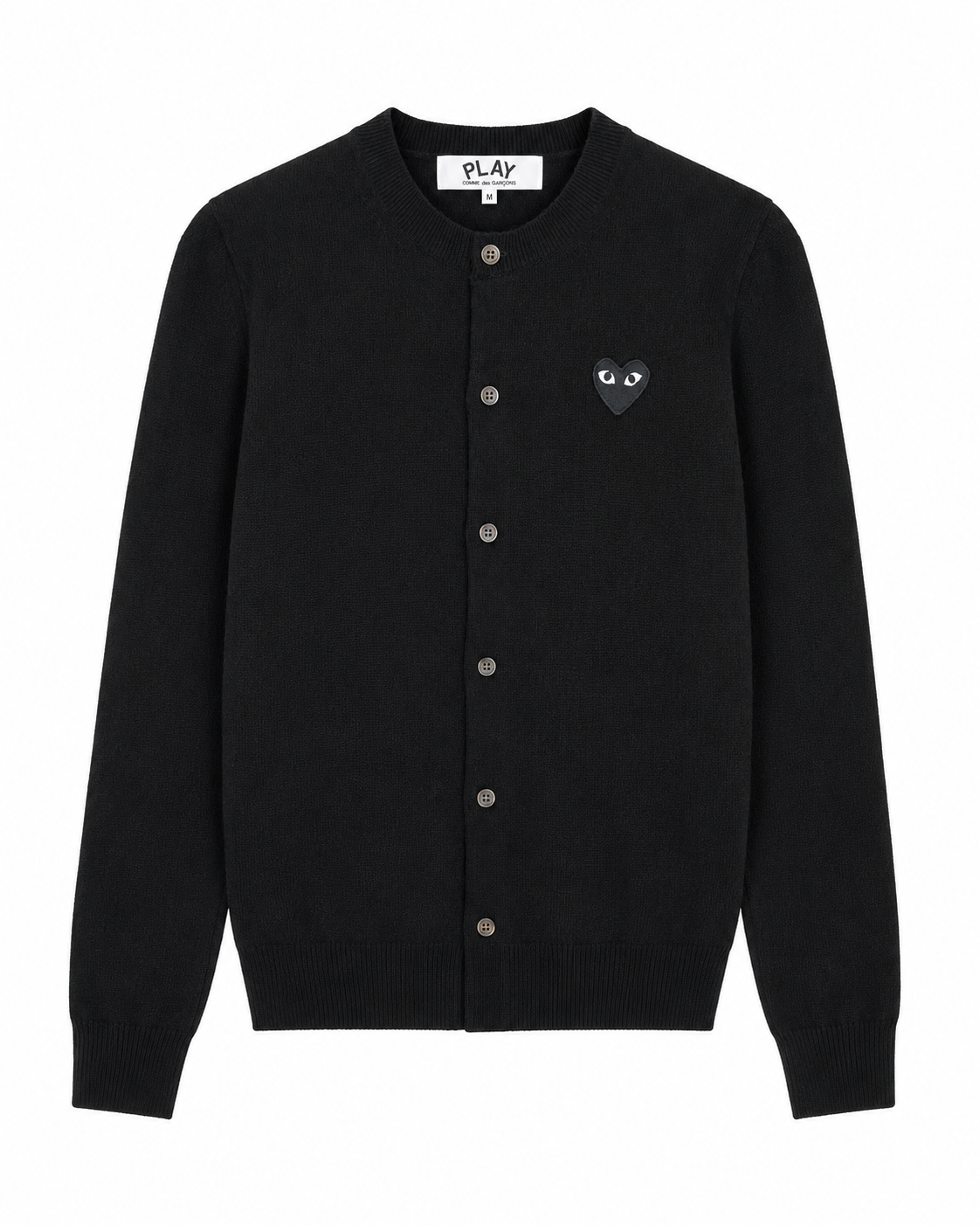 Play Comme des Garcons Black Wool Cardigan front
