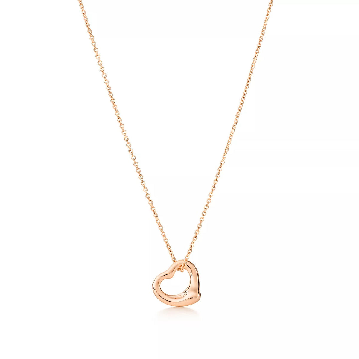 Tiffany & Co Rose Gold Open Heart Pendant 11mm