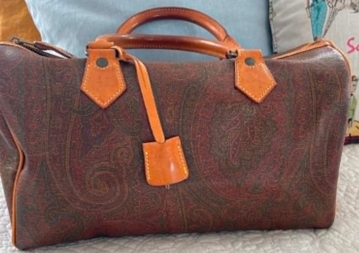 Etro Brown Paisley Boston Bag 30