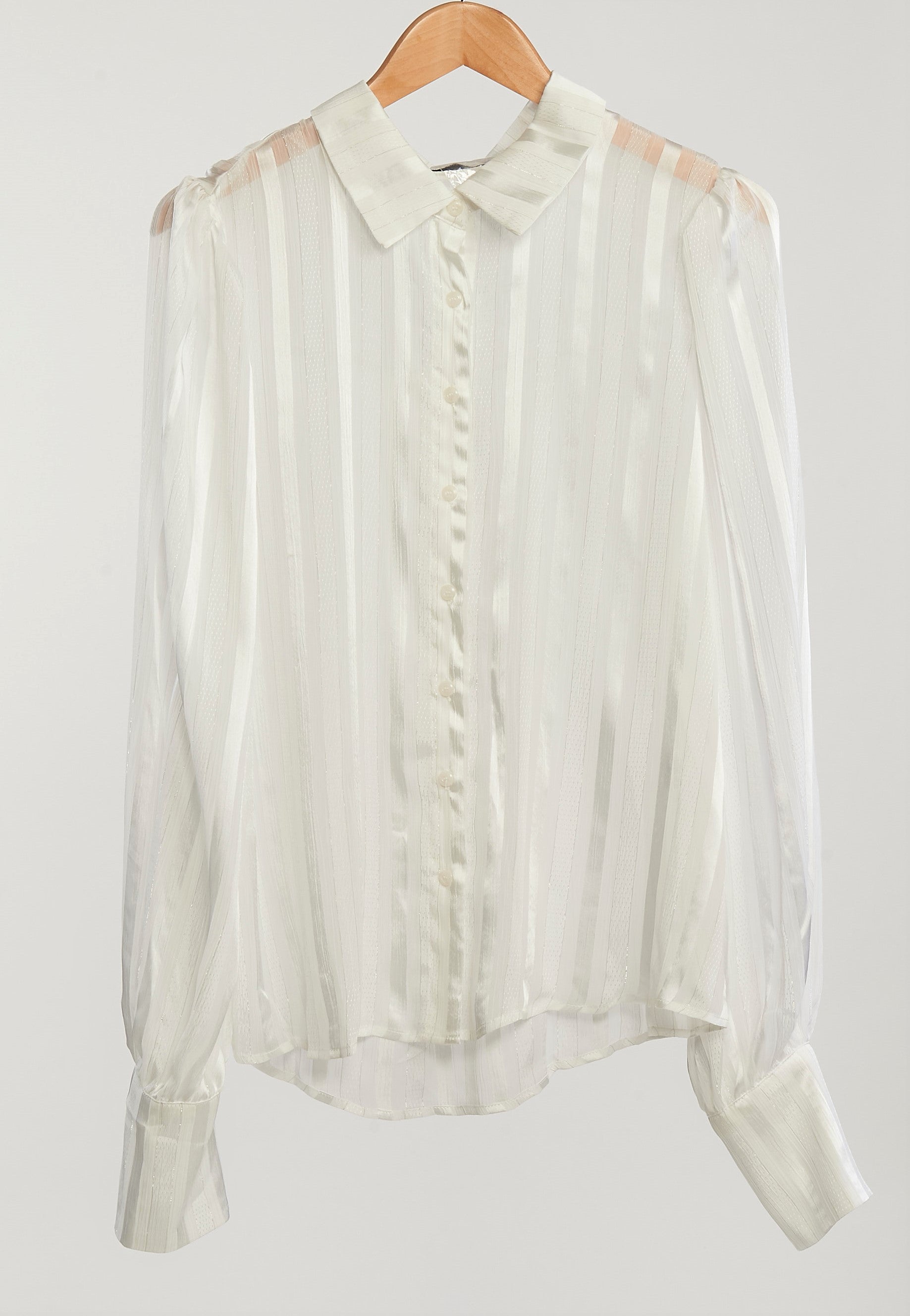 Sheer Lurex Stripe Shirt