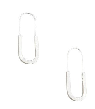 Silver U-Turn Hoop Earrings