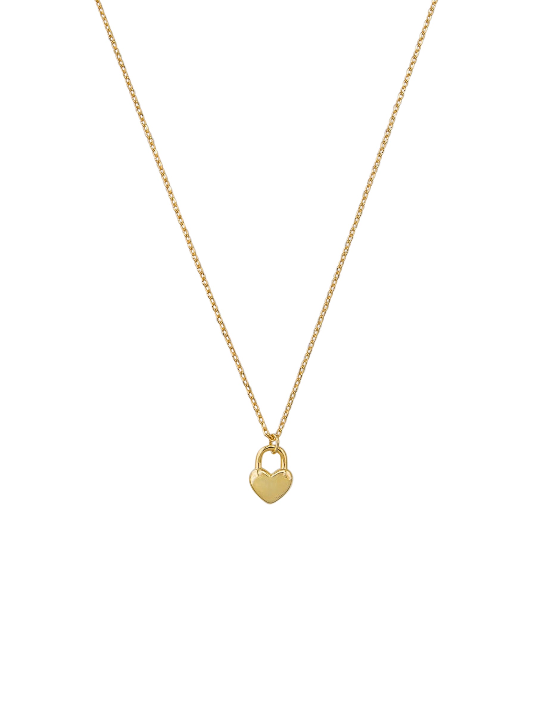 Gold Heart Lock Necklace