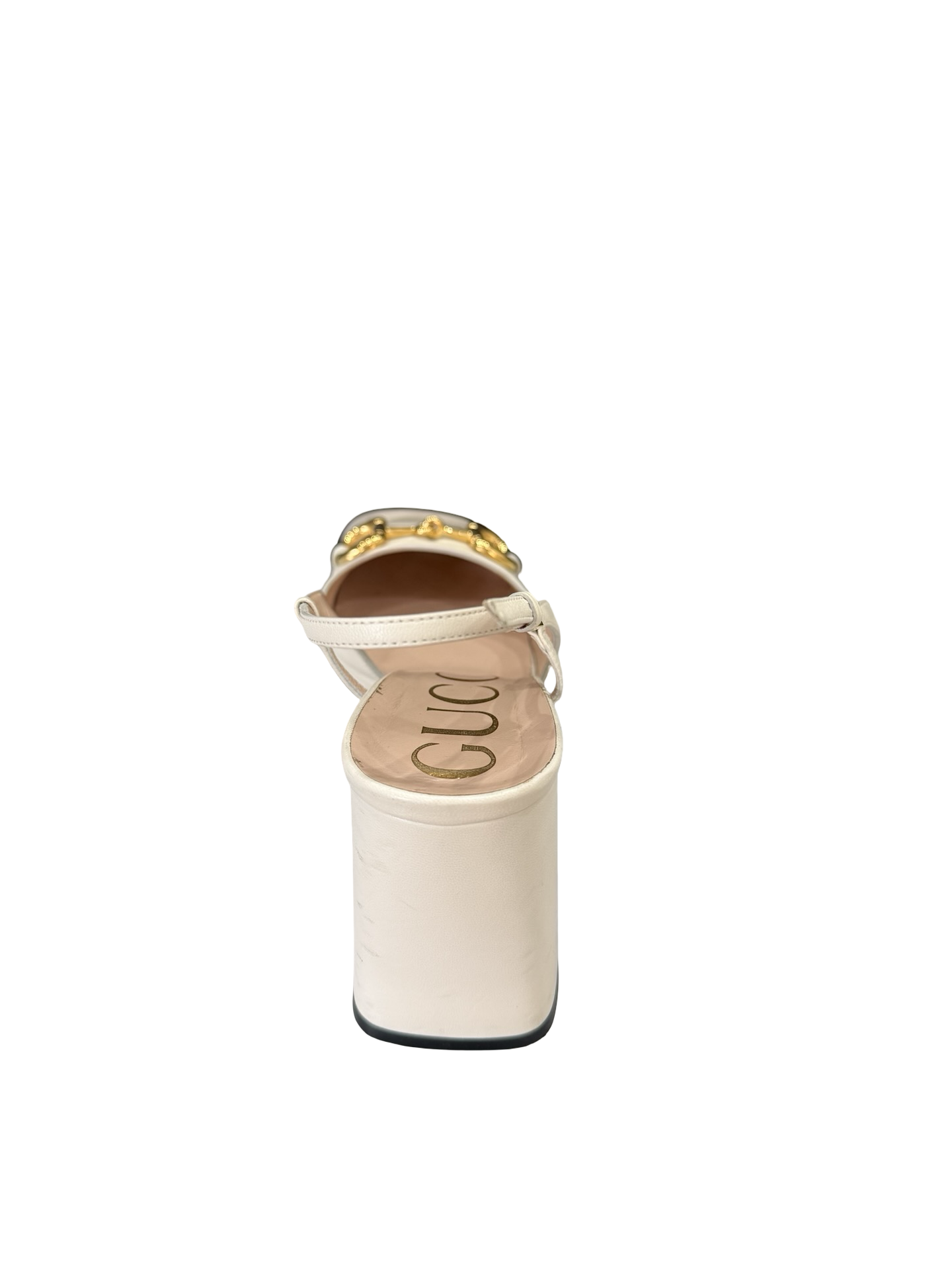 Gucci White/Gold Heels 39.5 WDB