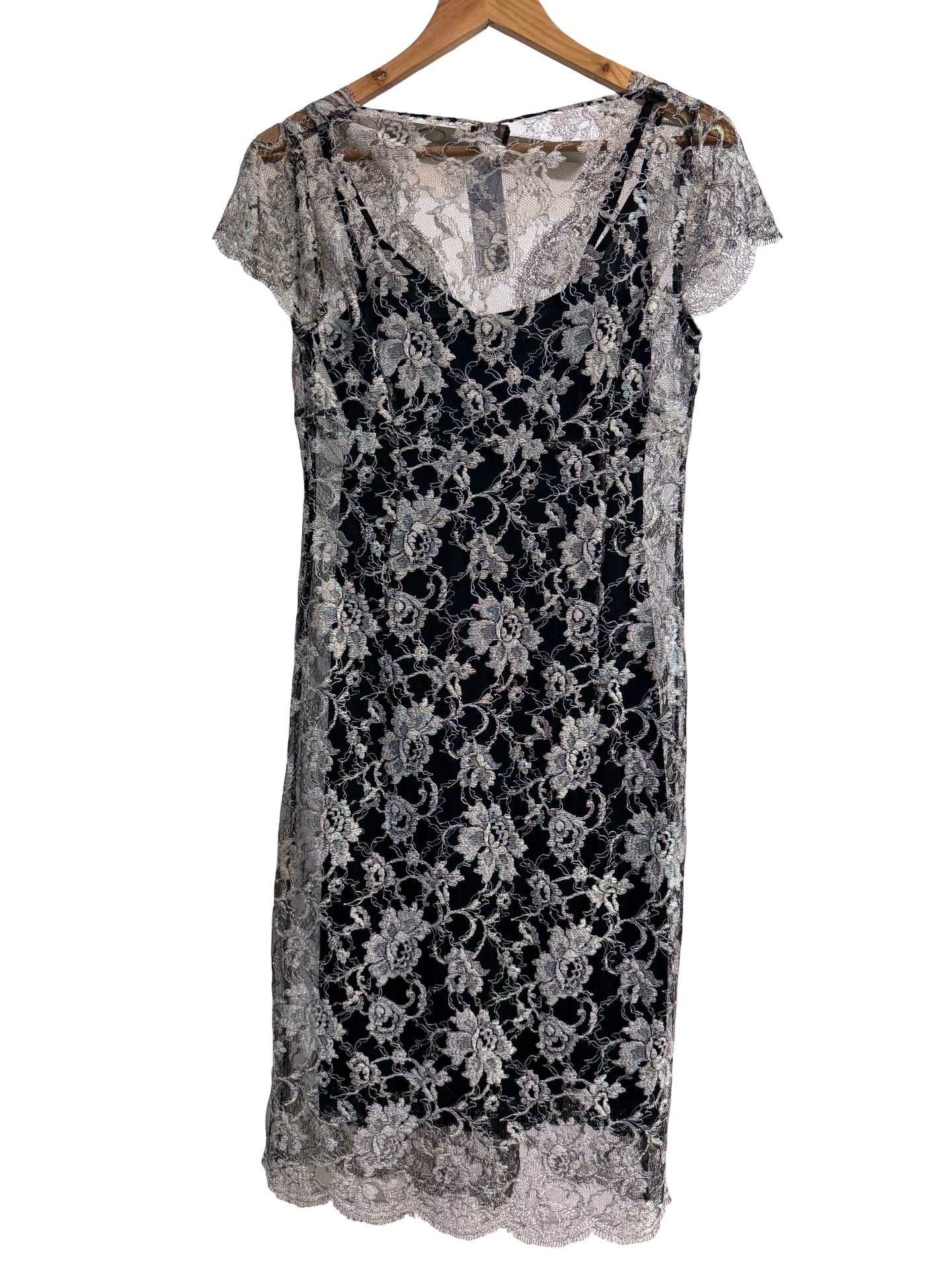 Collette Dinnigan Silver Dress L