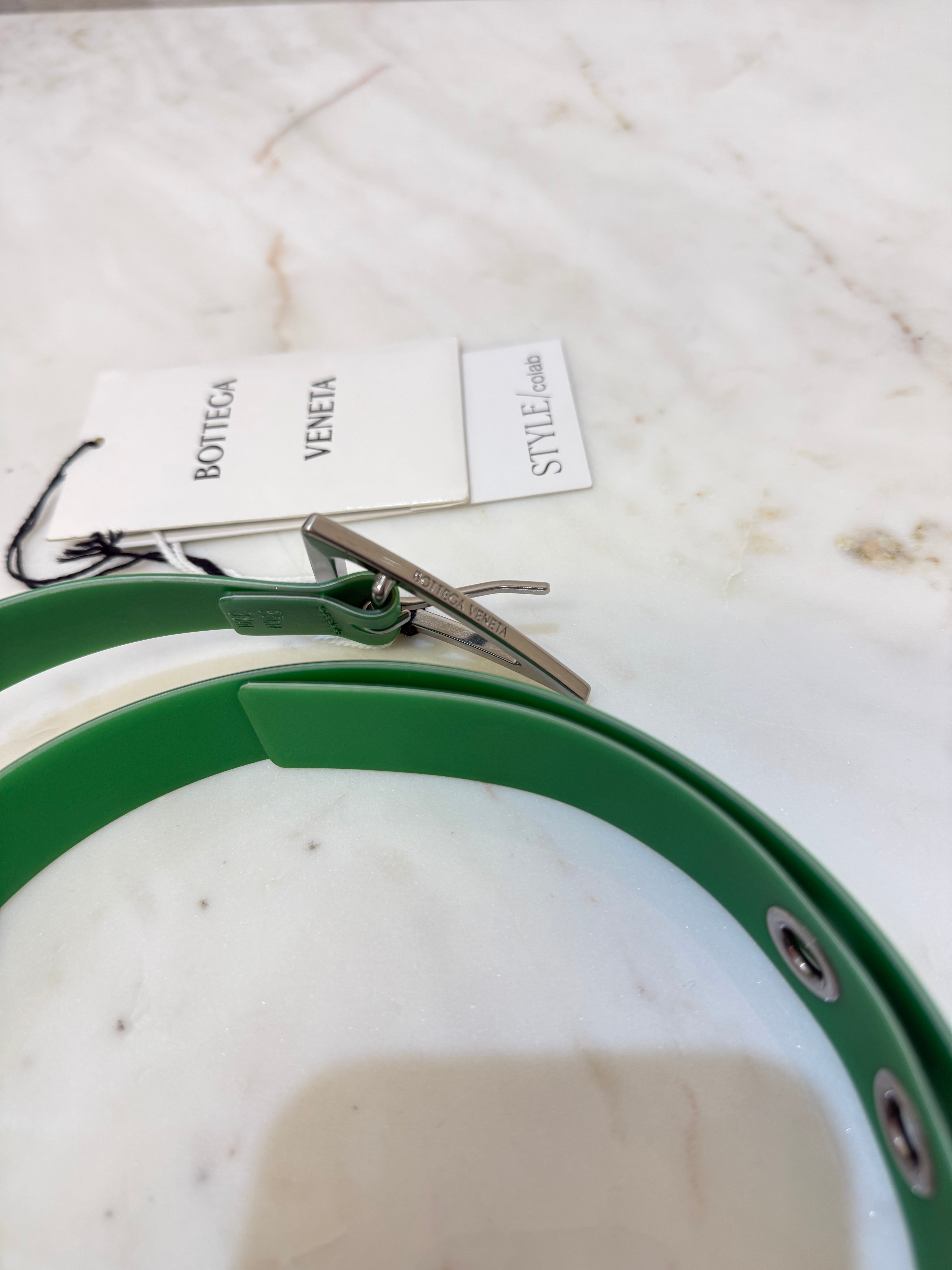 Bottega Veneta Green/Silver Belt L NWT