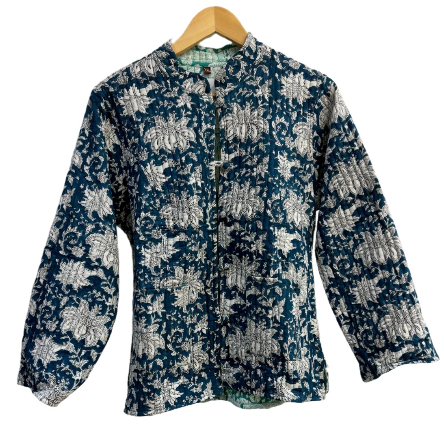 No Brand Navy Quilted Floral Jacket XL NWT