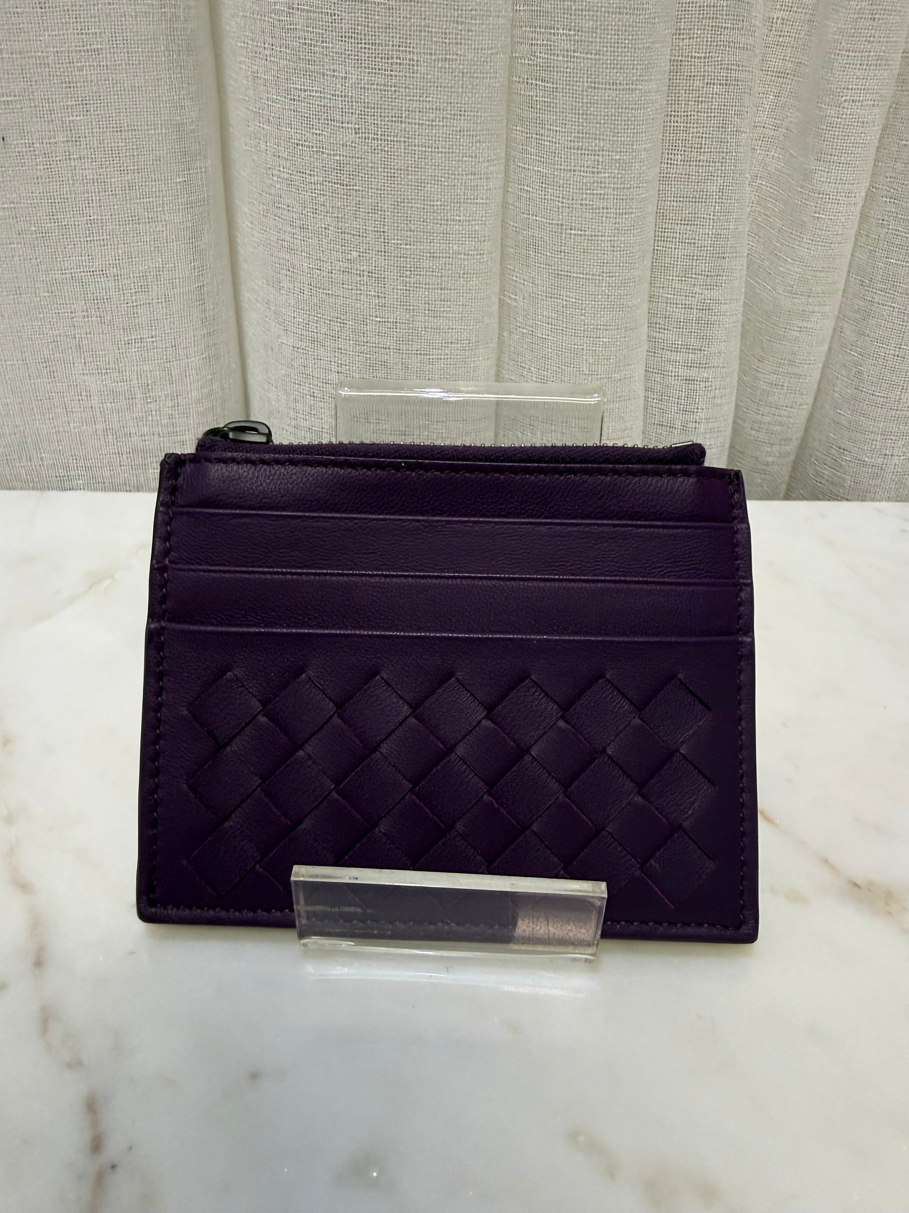 Bottega Purple Card Wallet With Zip