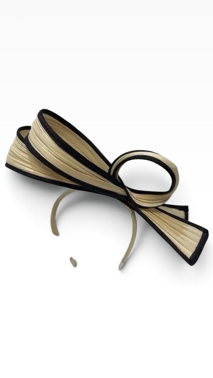 Gregory Ladner Black Beige Headband O/S