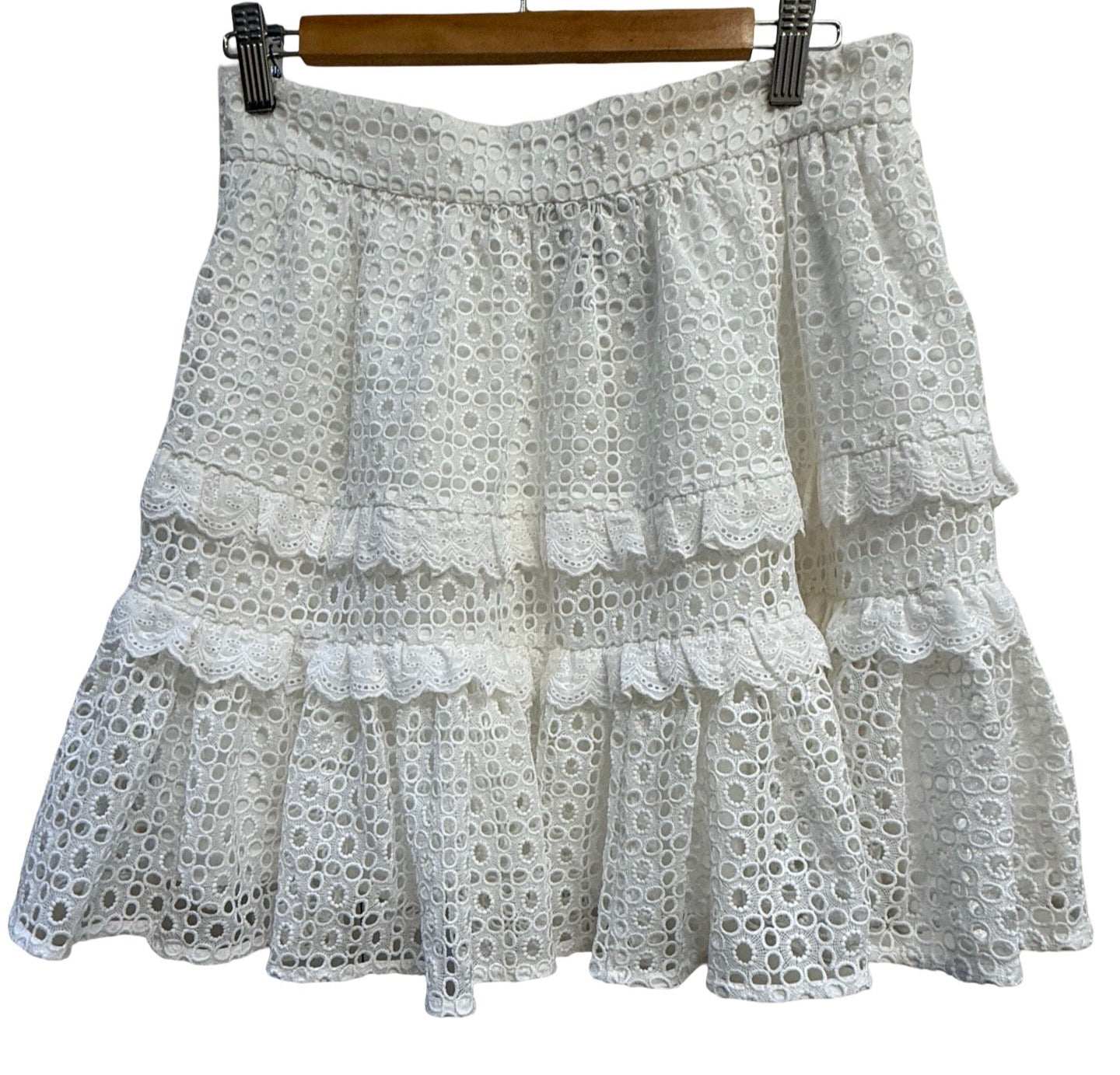 Aje Broderie White Skirt S