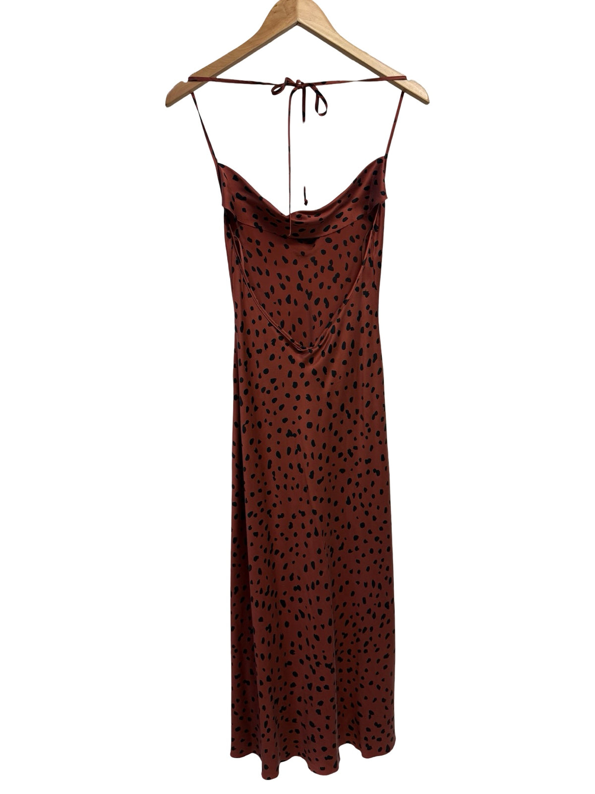Bec and Bridge Rust Silk Slip Dress 8