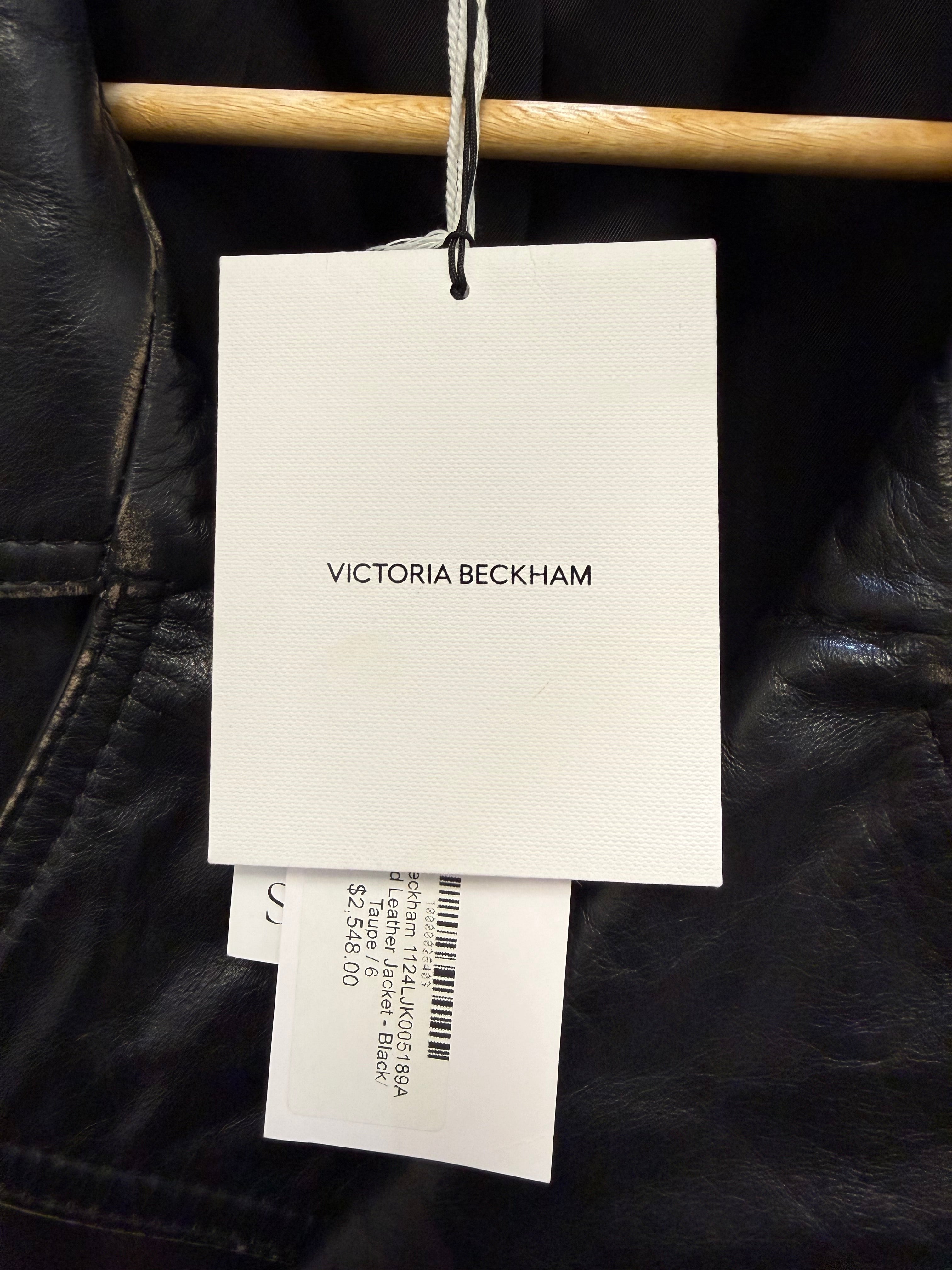 Victoria Beckham Brown Leather Jacket 6 BNWT