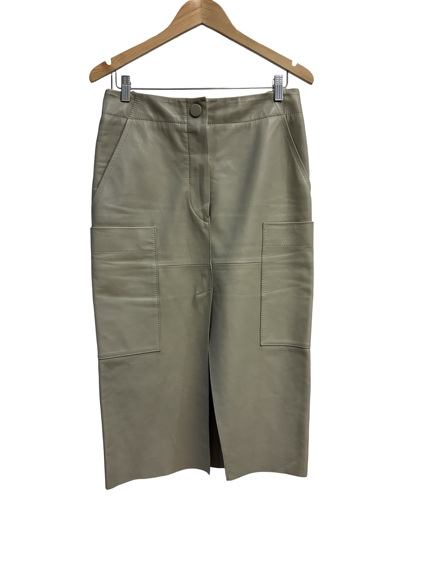 Petar Petrov Leather Midi Skirt 38