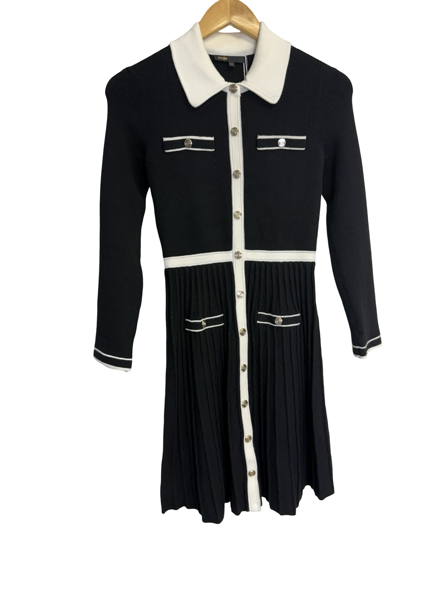 Maje B&W Knit Dress 34