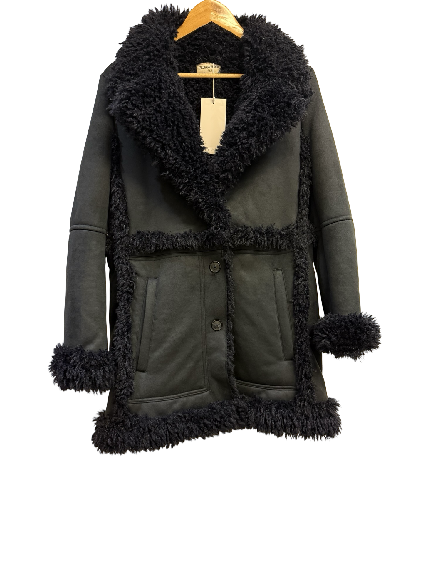 Zadig & Voltaire Navy Fur Coat L