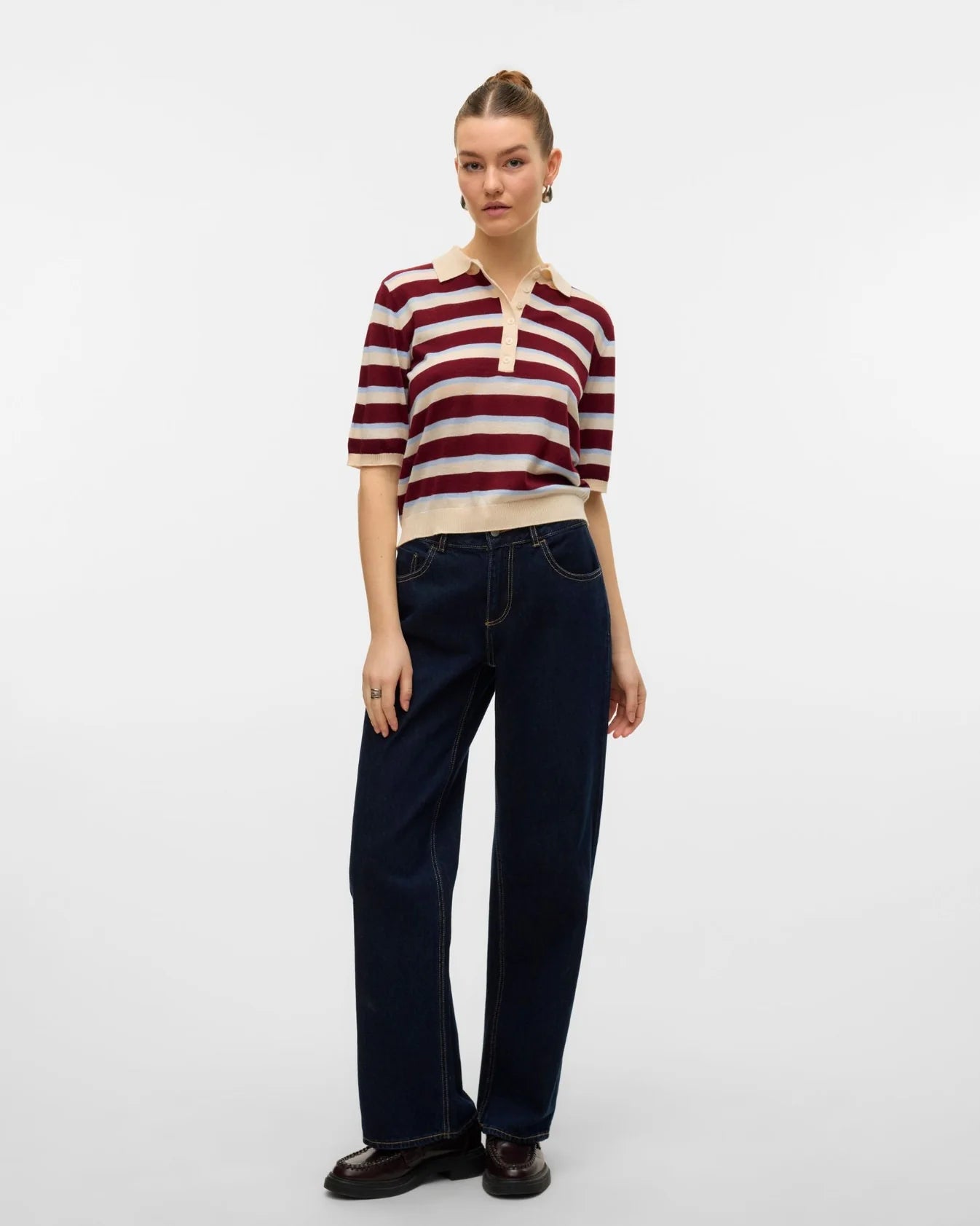 Aware Burgundy Stripe Top
