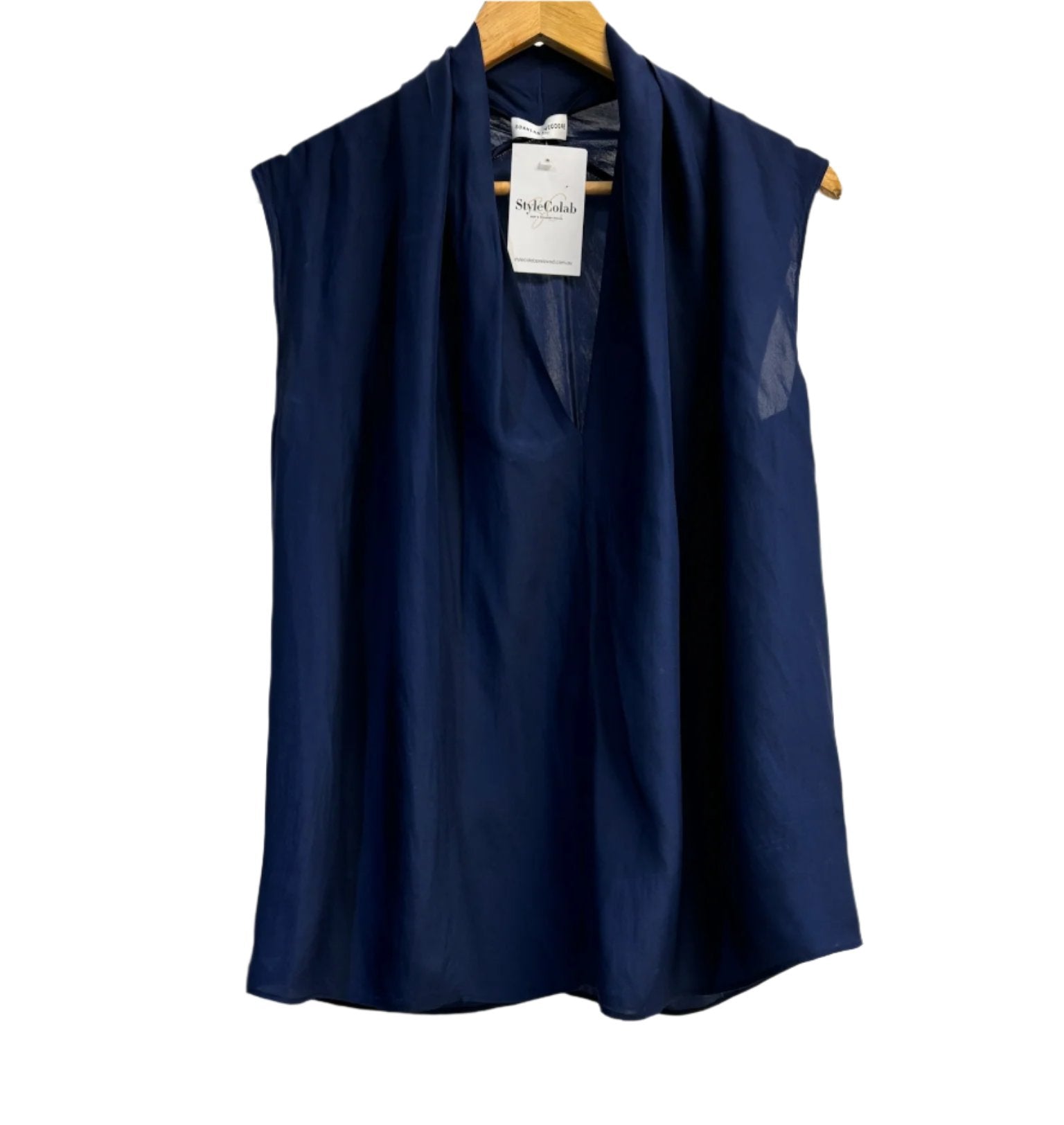 Scanlan Theodore Navy Silk Blouse 8